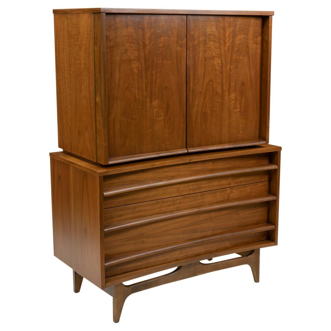 Young MFG - Concave Walnut Chest on Chest (1 of 3)