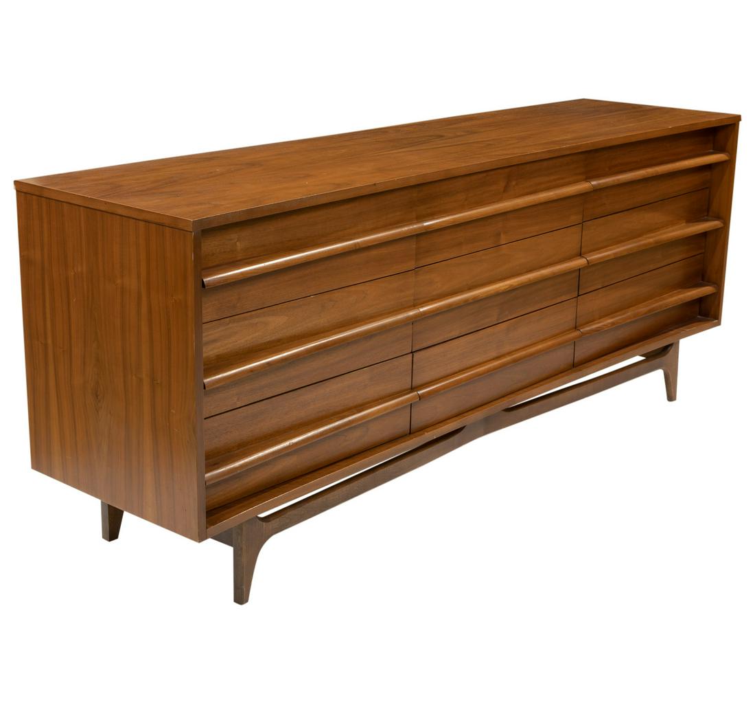Young MFG - Concave Walnut Credenza/Chest (1 of 2)