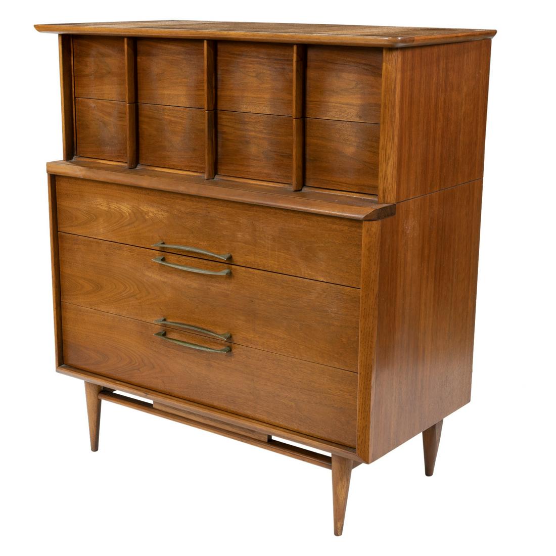 Walnut Concave High Chest (1 of 3)