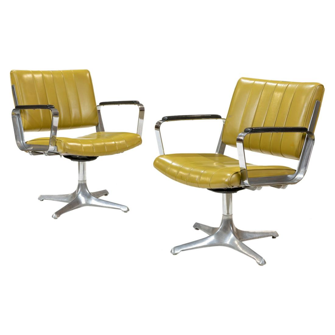 Chromcraft - Swivel Arm Chairs: Description - Chromcraft swivel arm chairs. Dimensions - 33" x 25" x 27"