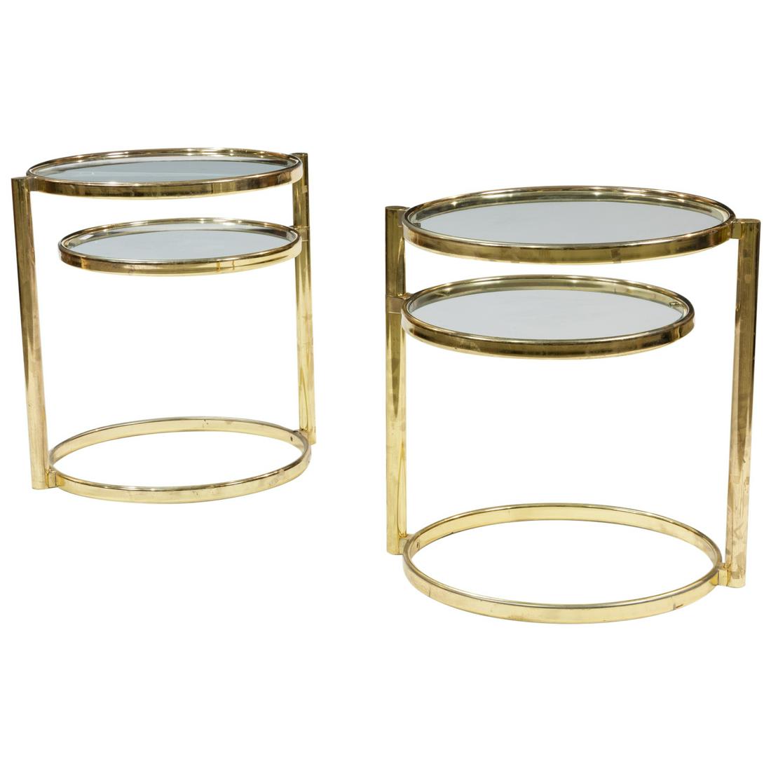 DIA - Brass Swivel Side Tables - Pair (1 of 3)