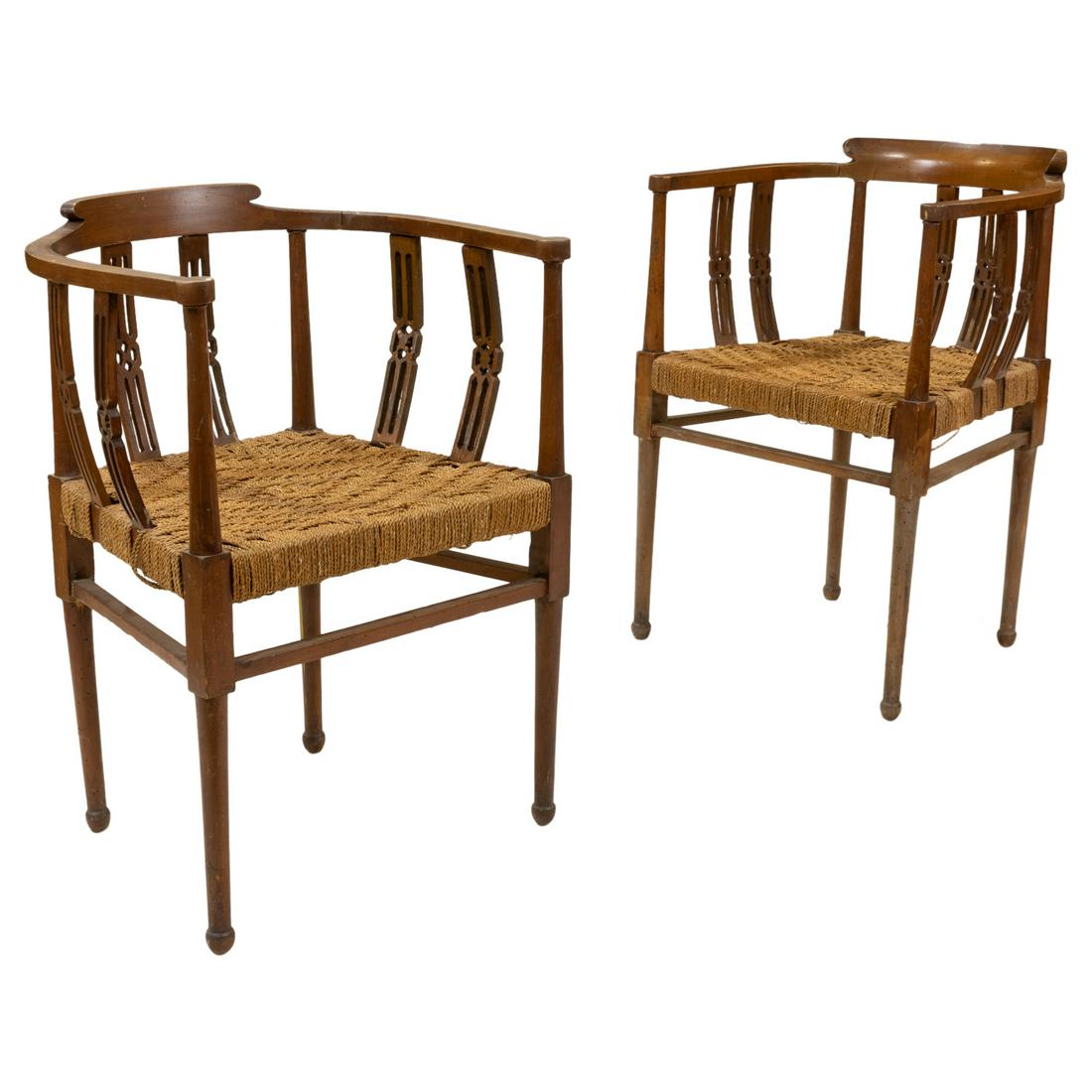 Rope Seat Barrel Chairs - Pair (1 of 5)