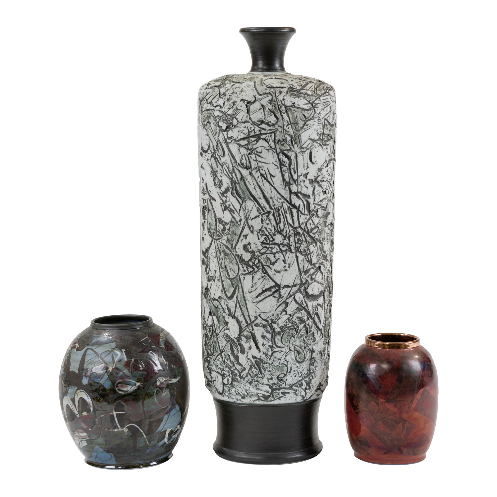 Regis Brodie - Art Pottery - 3 Peices: Description - Three pieces of Regis Brodie art pottery.