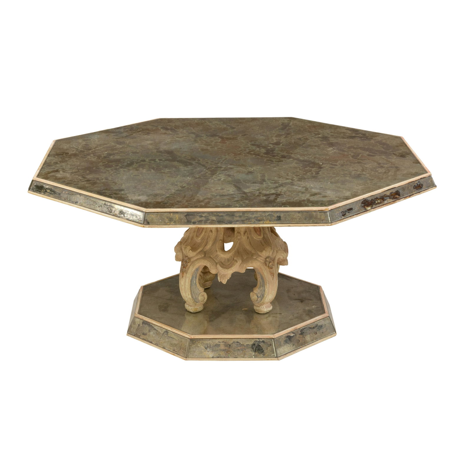 Venetian Mirrored Coffee Table: Description - Venetian mirrored coffee table. Dimensions - 19" x 39.5"