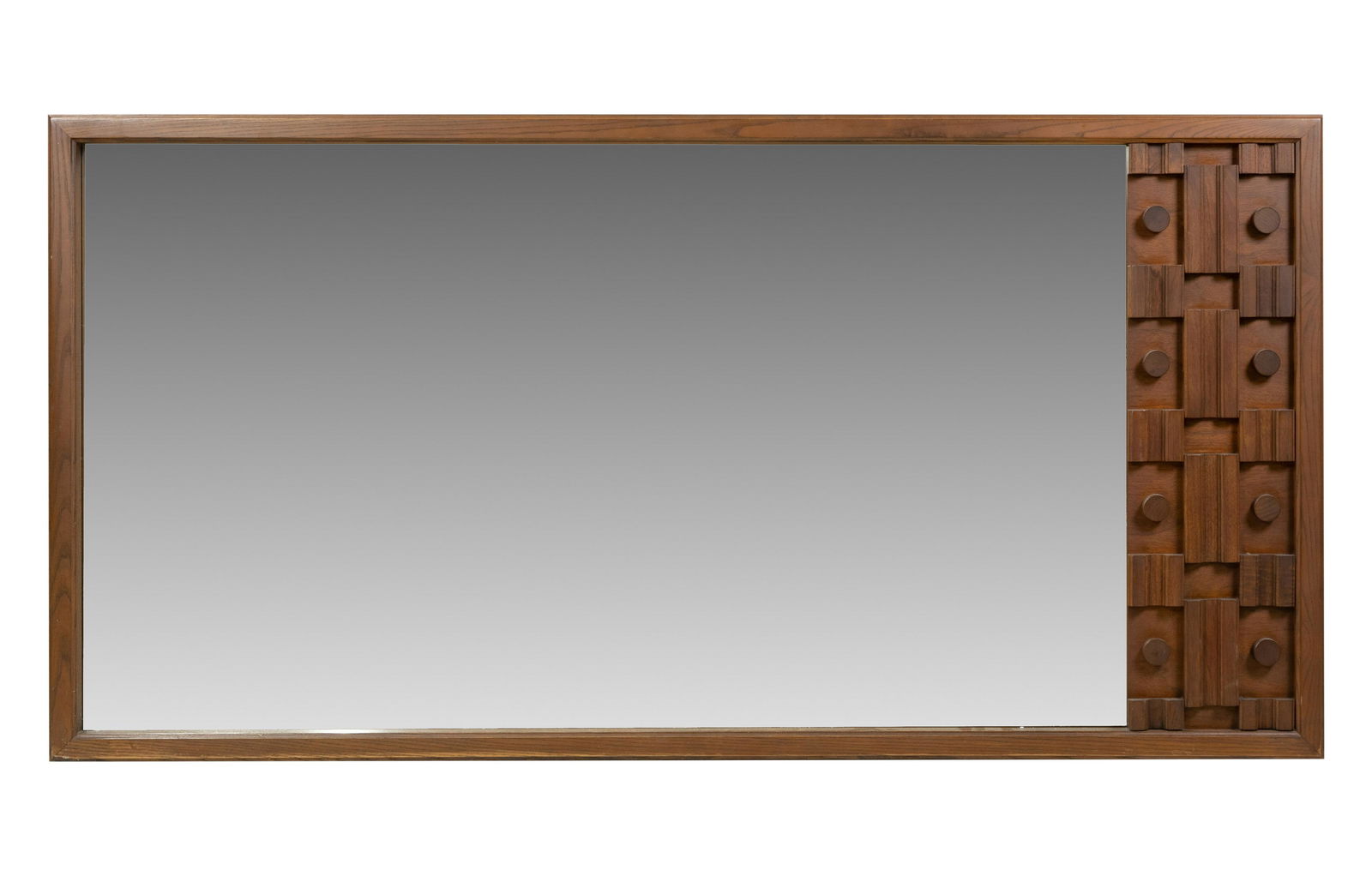 Brutalist Style Walnut Mirror (1 of 2)