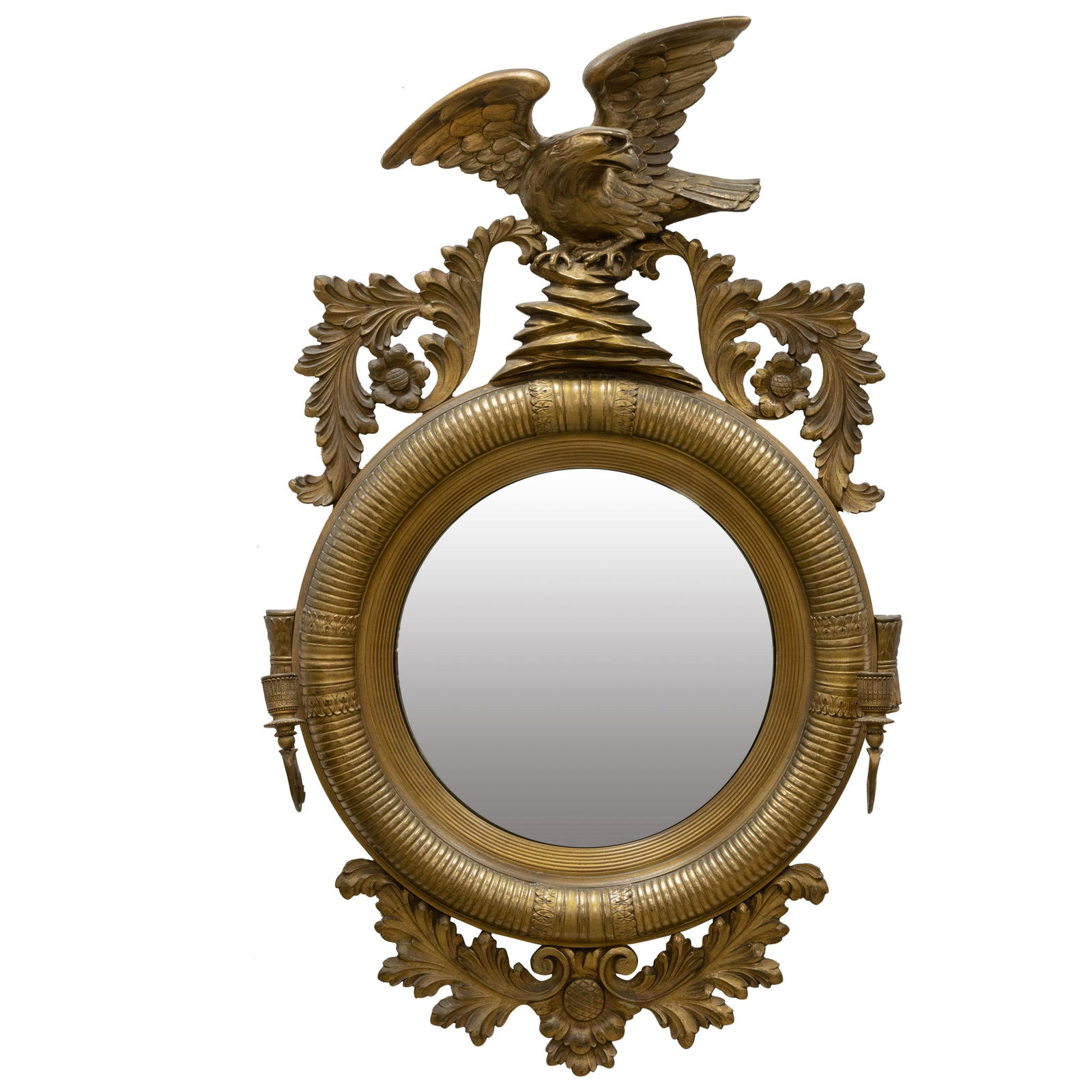 Federal Style Bullseye Mirror: Description - Federal style bullseye mirror. Dimensions - 42.5" x 26" x 5"