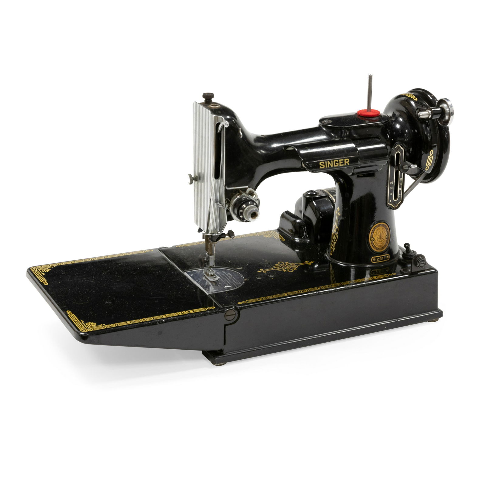 Singer - Featherweight 221 Sewing Machine: Description - Singer featherweight 221 sewing machine. Dimensions - 9.5" x 15.5" x 7"