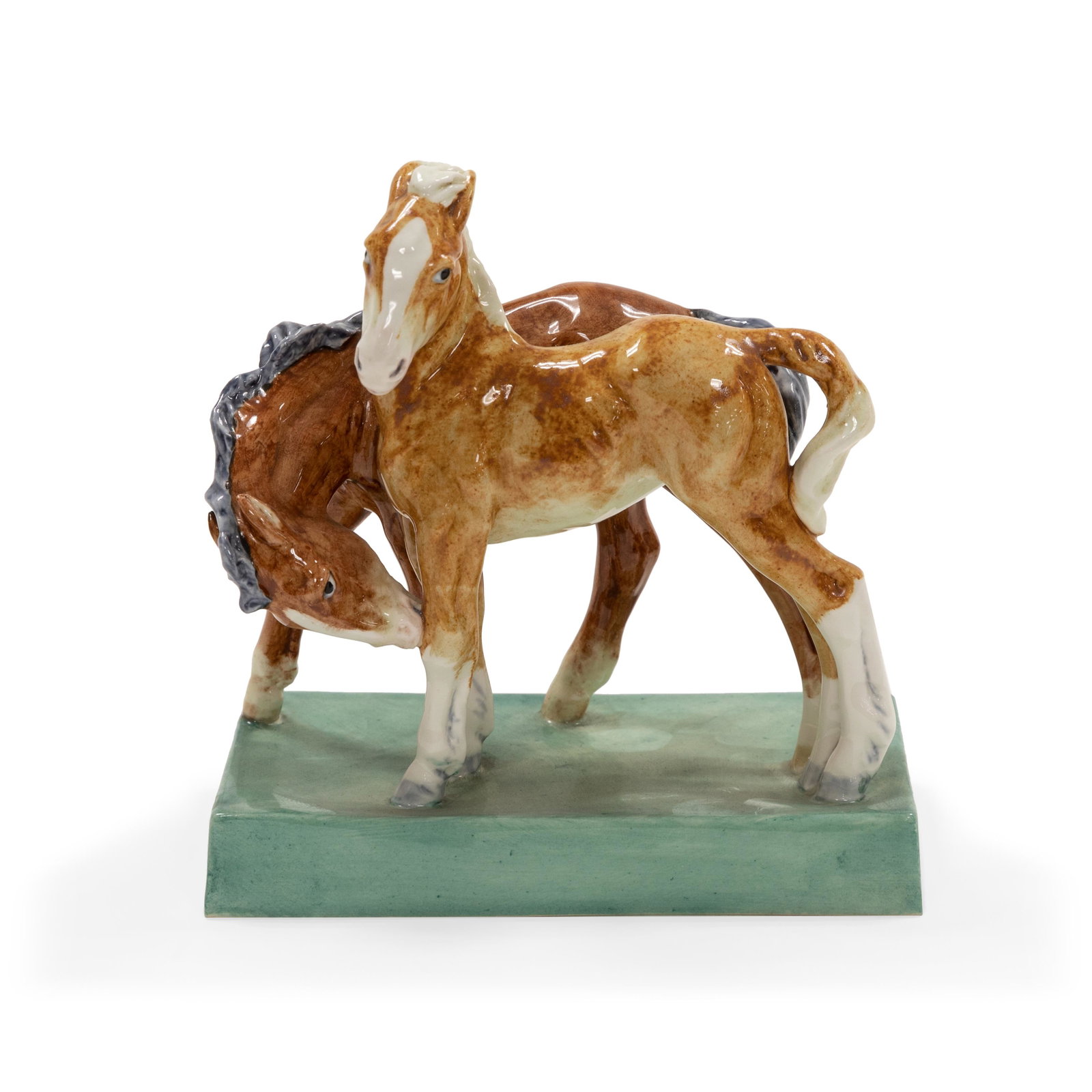 Royal Worcester Foals: Description - Royal Worcester foals modeled by Doris Londries - Christies provenance. Dimensions - 6" x 5" x 3"