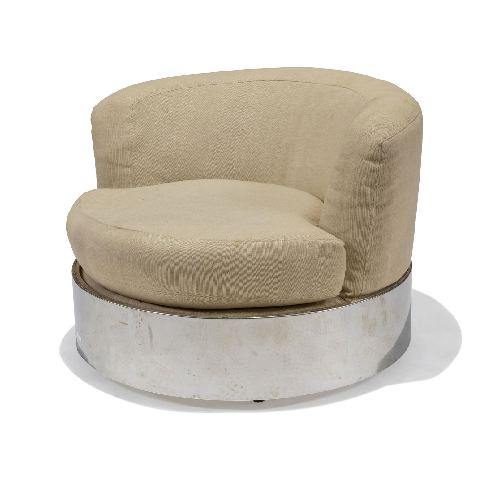 Karl Springer (After) - Chrome Base Swivel Chair (1 of 6)