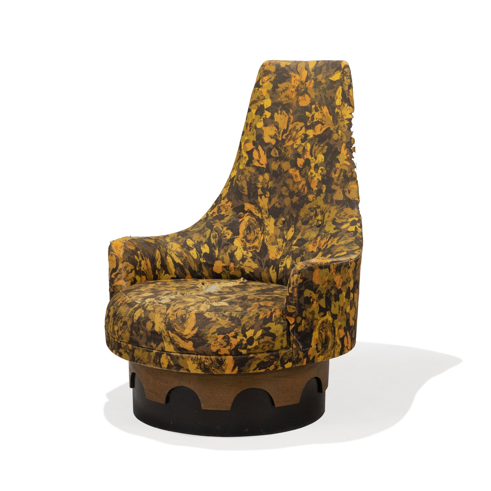 Adrian Pearsall - Swivel Chair: Description - Adrian Pearsall swiveling pedestal chair. Dimensions - 43" x 31" x 31"