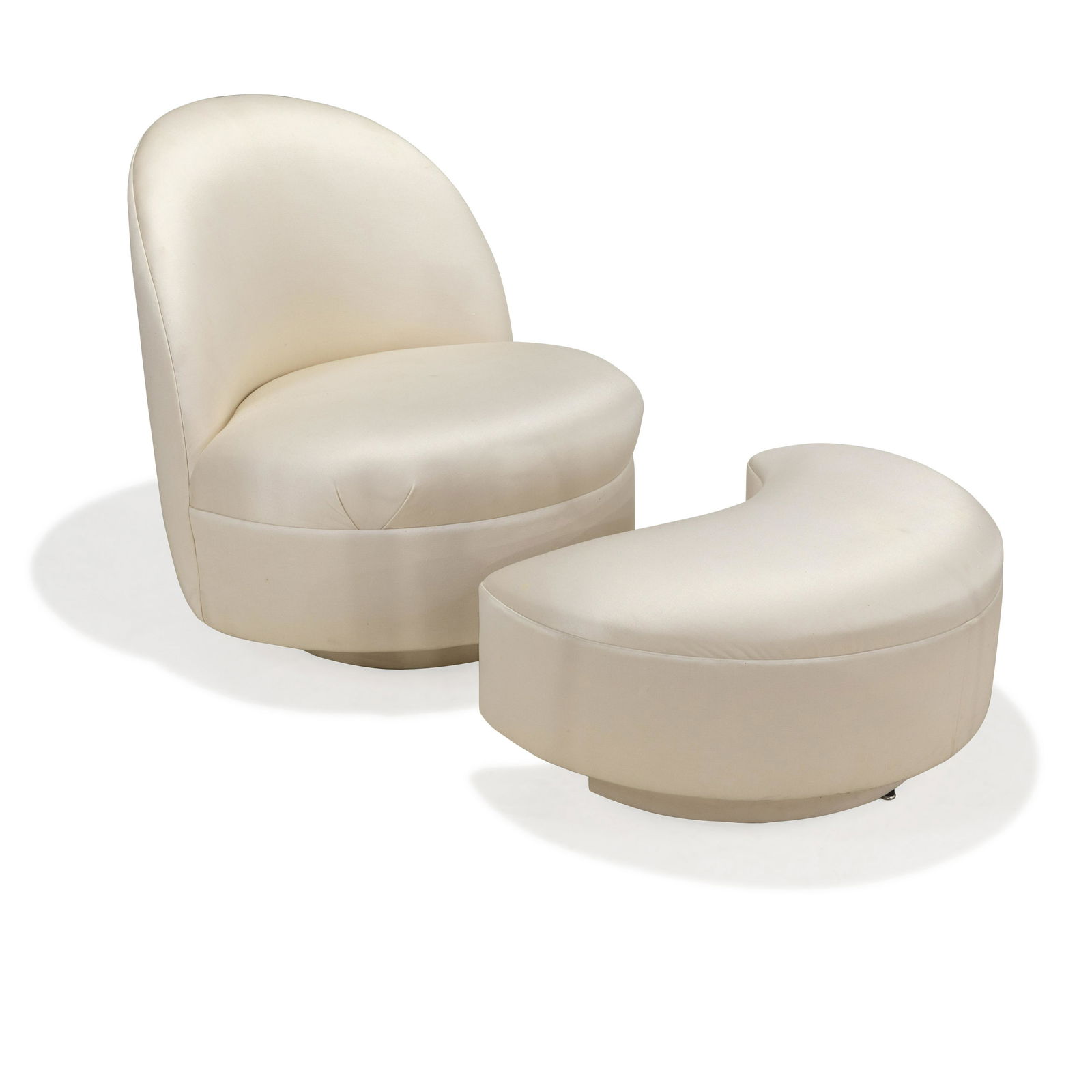 Milo Baughman - Swivel Chair & Moon Ottoman (1 of 2)