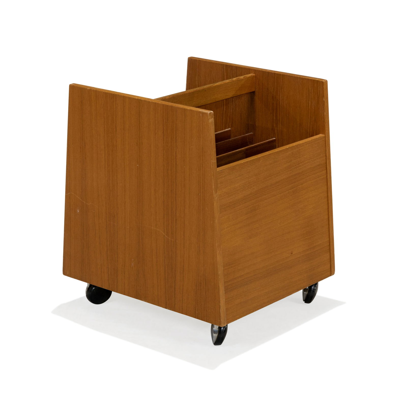 Rolf Hesland - Bruksbo - Teak Magazine Rack: Description - A Norwegian teak magazine rack by Rolf Hesland for Bruksbo. Dimensions - 17.5" x 16"x 13.5"
