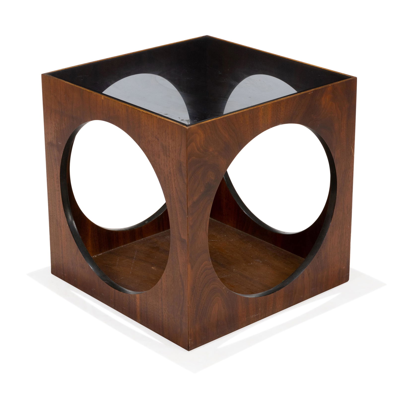 Lane - Walnut and Glass Cube Table (1 of 2)