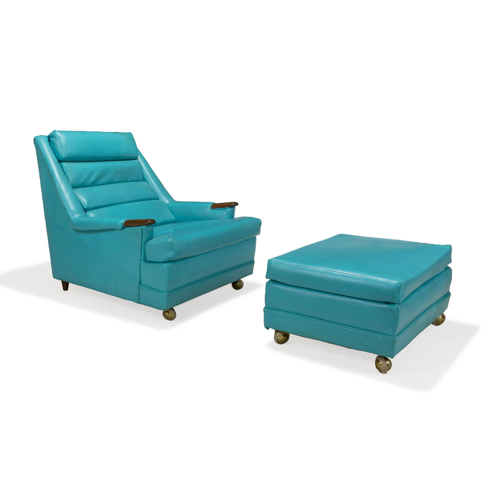 Kroehler Vinyl Lounge Chair & Ottoman (1 of 2)