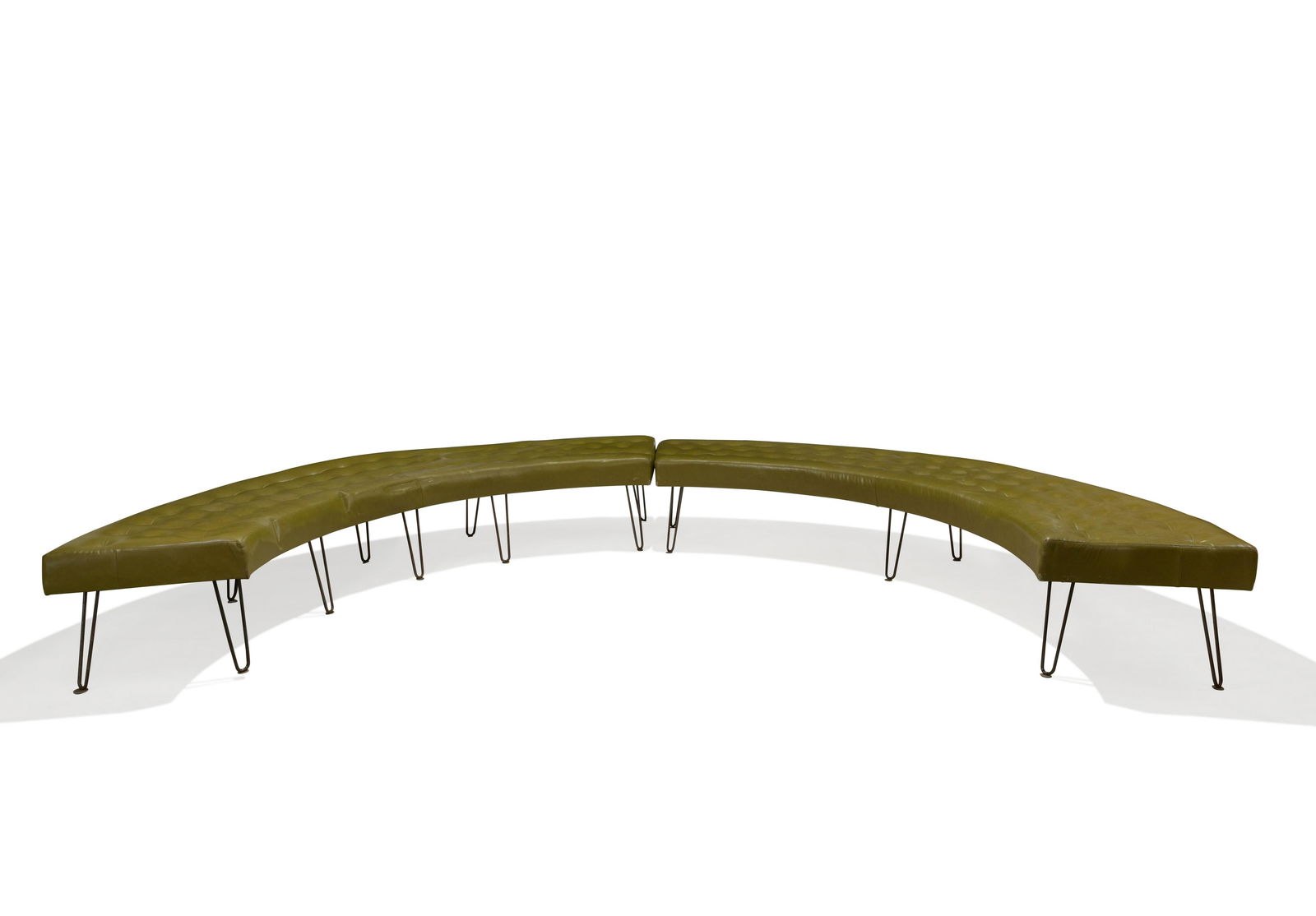 Tufted Two Part Crescent Bench (1 of 1)