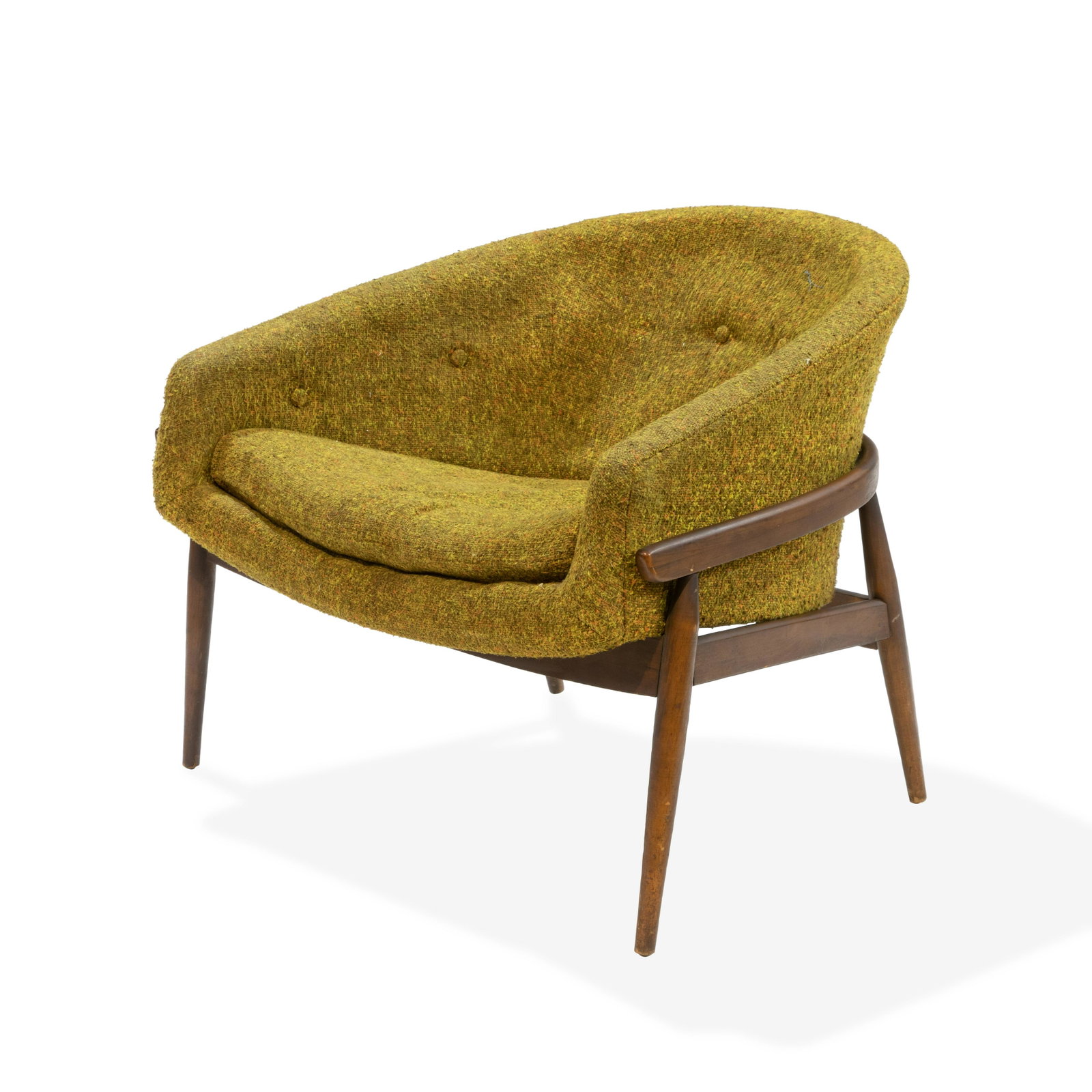 Milo Baughman (Attr.) - James Inc - Barrel Chair: Description - A Milo Baughman attributed for James Inc. barrel chair. Dimensions - 27" x 31" x 31"