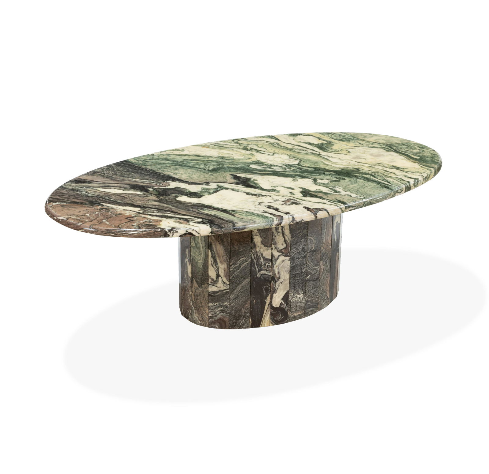 Italian Marble Oval Pedestal Coffee Table (1 of 3)