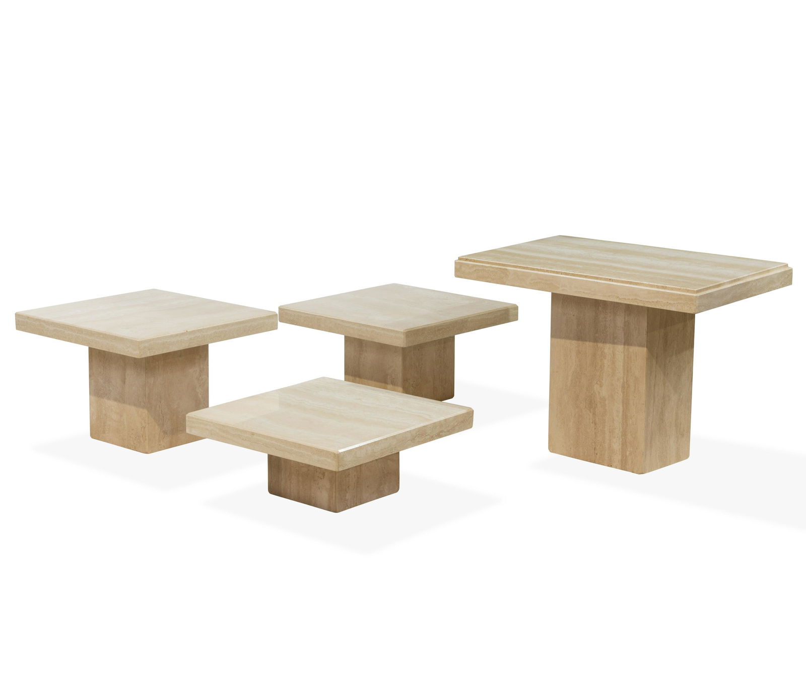 Italian Travertine Graduated Tables & End Table (1 of 2)