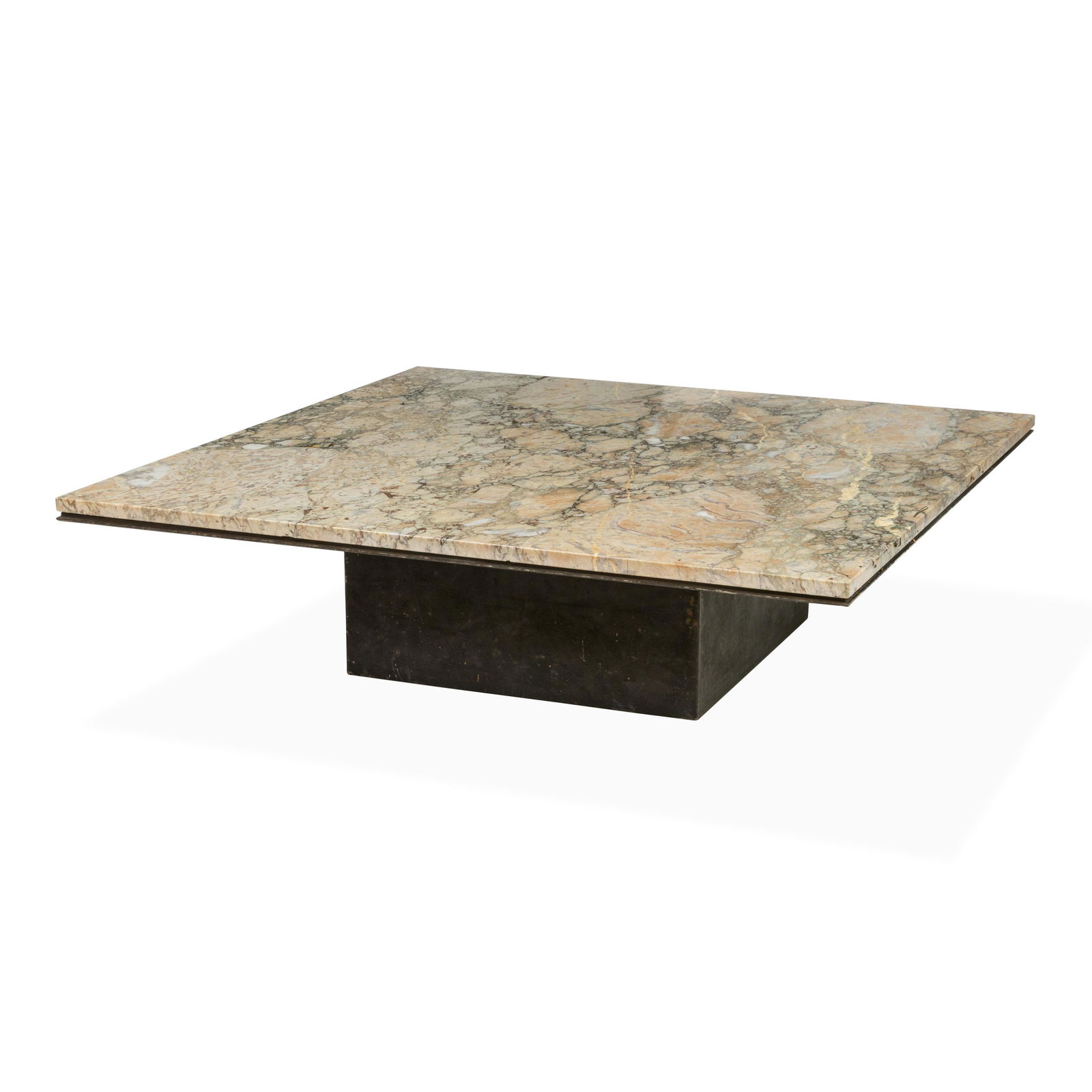 Marble & Iron Pedestal Coffee Table (1 of 3)