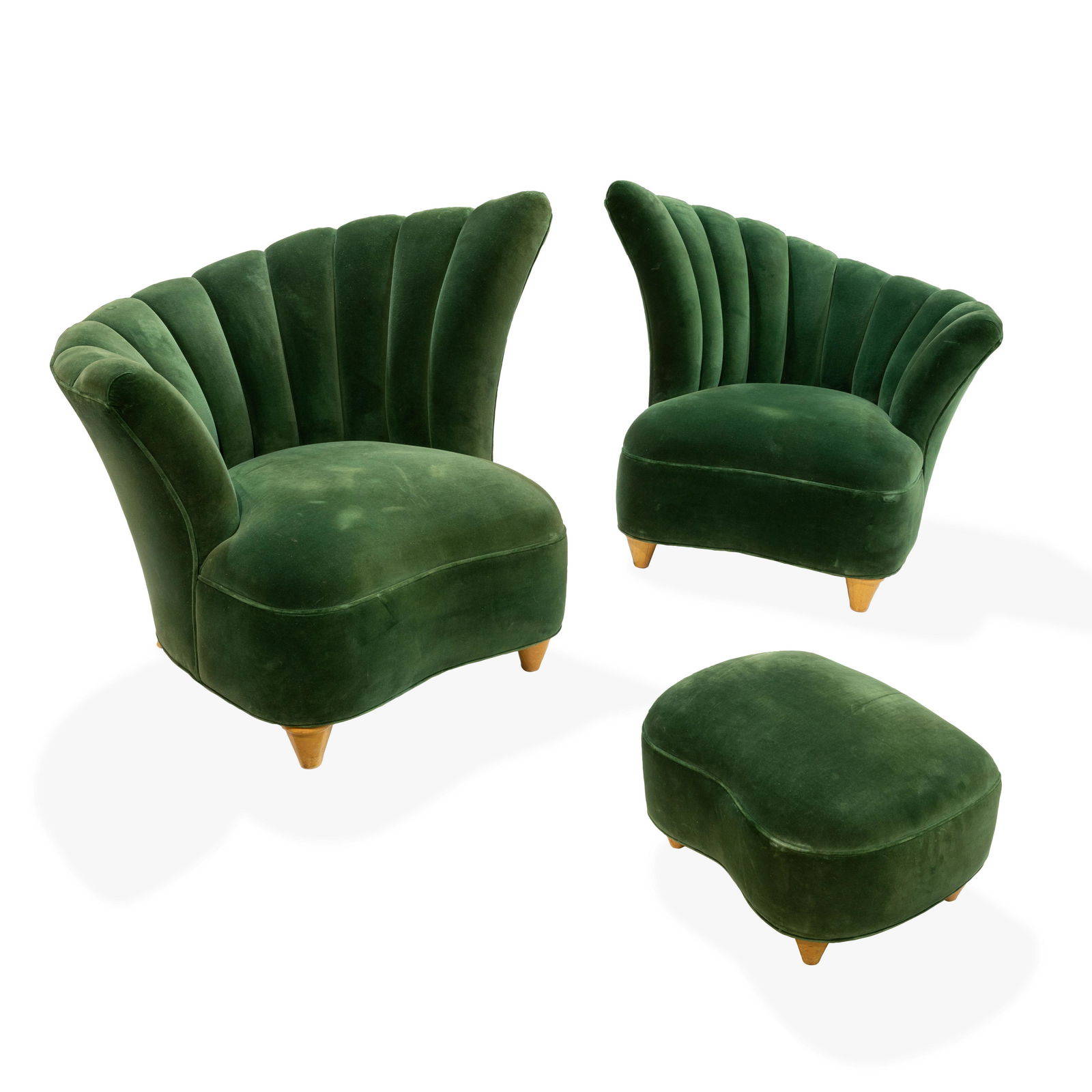 Deco Style Nautilus Club Chairs & Ottoman (1 of 4)