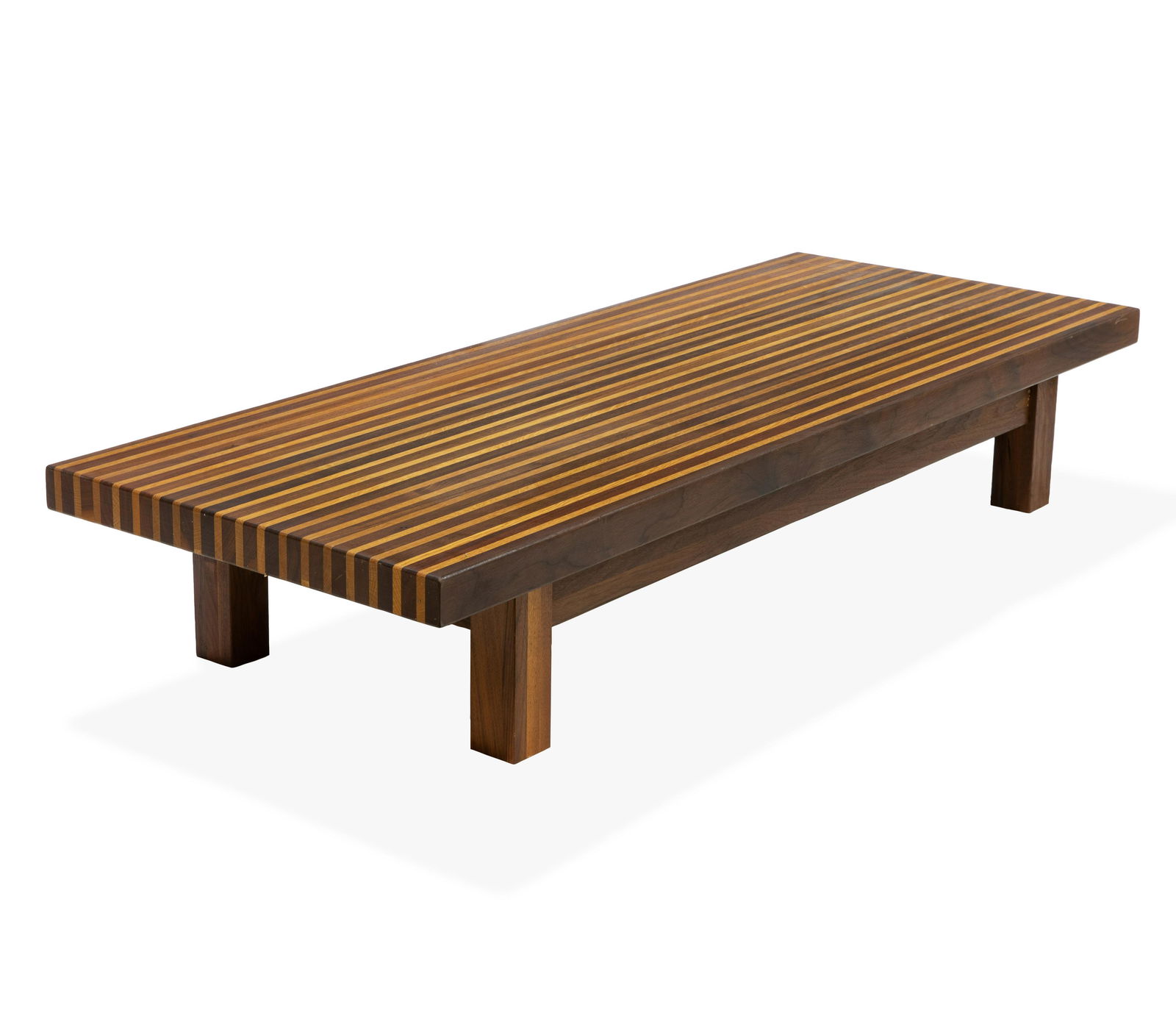 Mid Century Mixed Woods Low Bench (1 of 3)