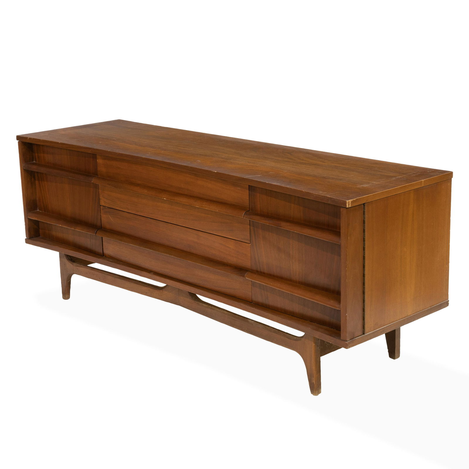 Walnut Concave Credenza (1 of 2)