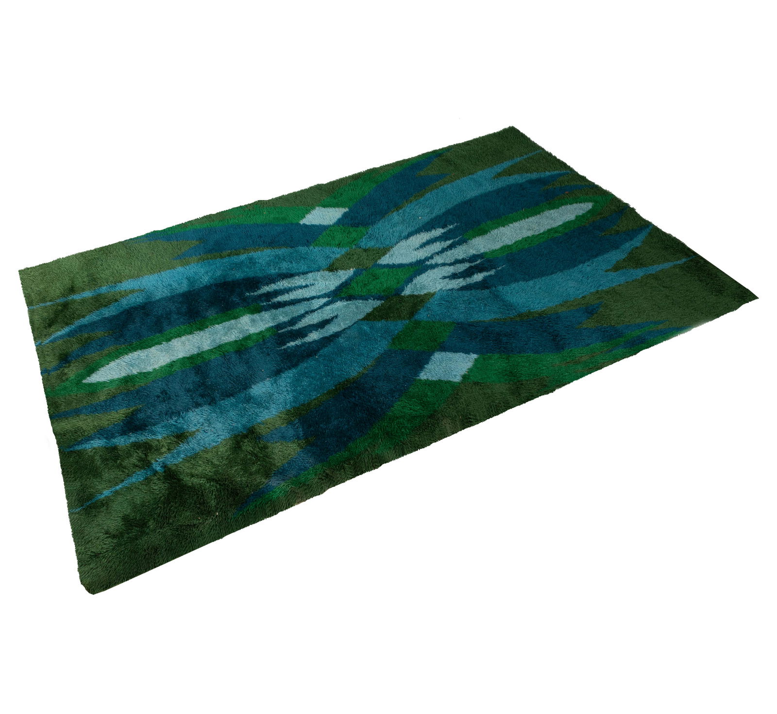 Blue and Green Rya Rug (1 of 3)