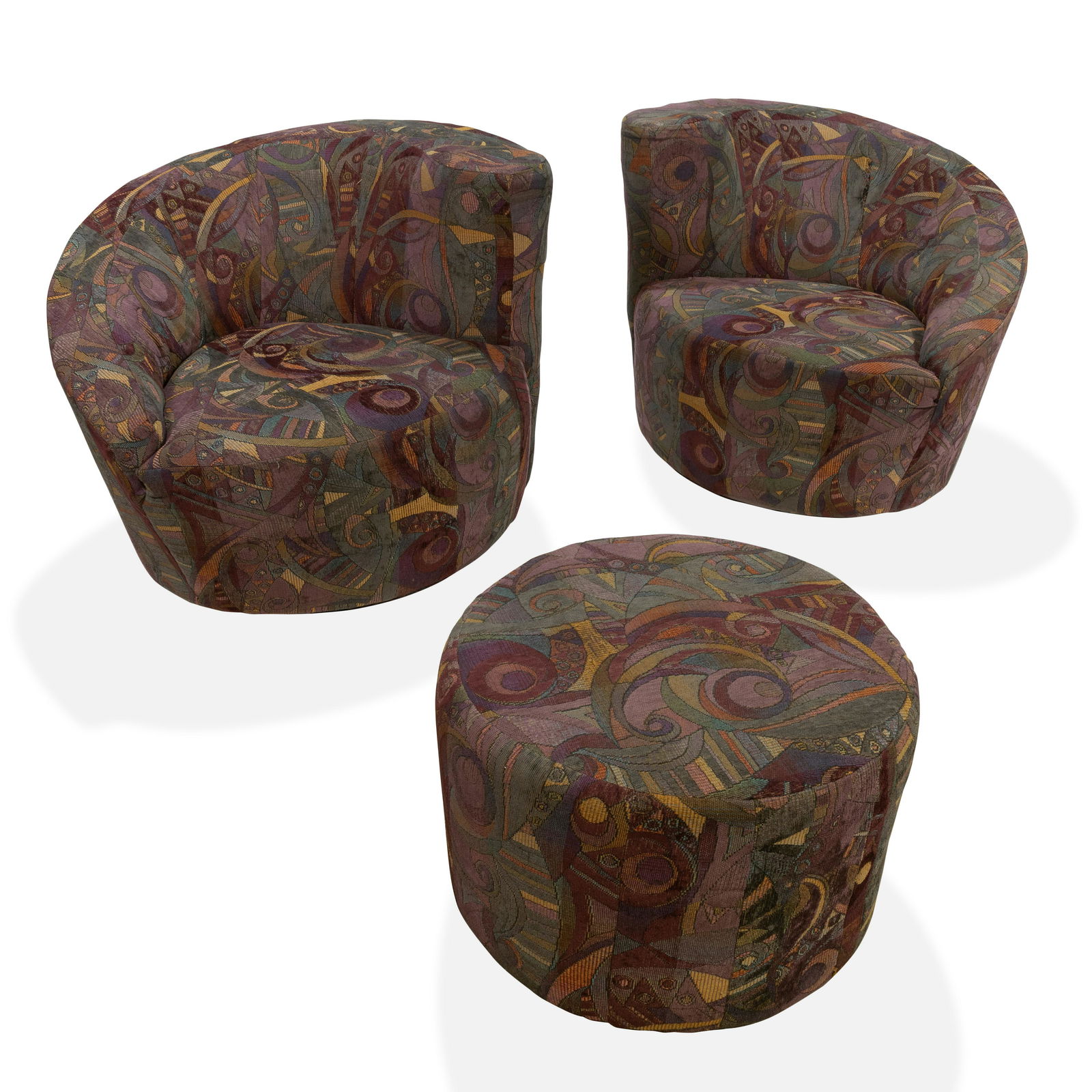 Vladimir Kagan (Attr.) - Swivel Chairs & Ottoman (1 of 2)