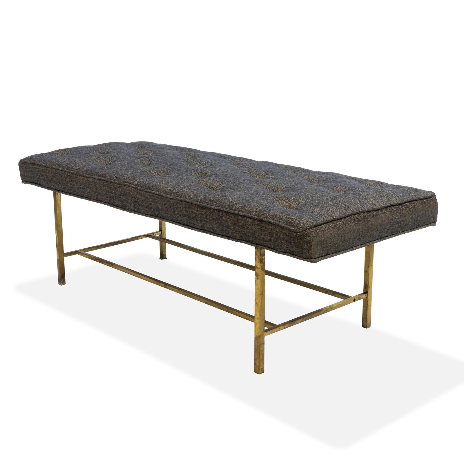 Paul McCobb (Attr.) - Tufted Brass Bench (1 of 3)