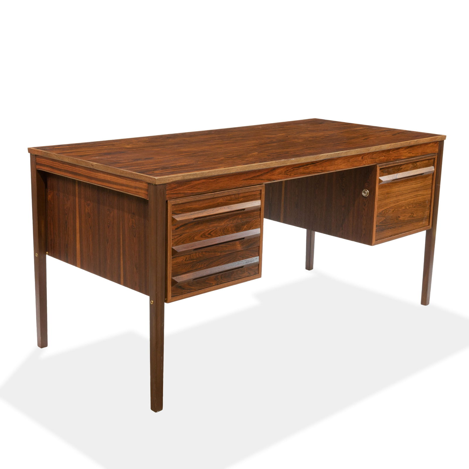 Torbjørn Afdal - Bruksbo - Rosewood Desk: Description - A rosewood desk by Torbjorn Afdal for Bruksbo Dimensions - 30" x 59" x 28"