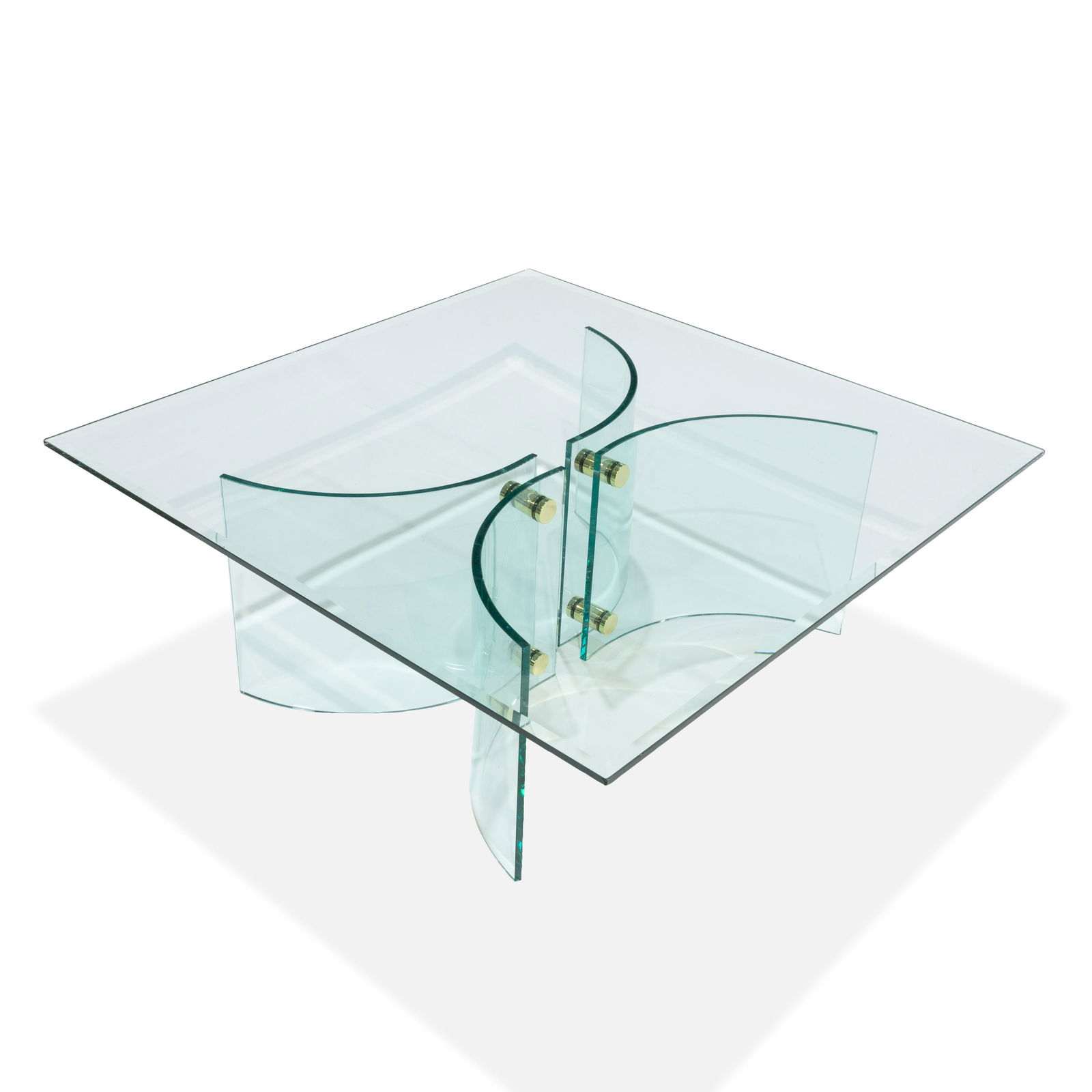 Pace (Attr.) - Double Pedestal Glass Coffee Table (1 of 3)