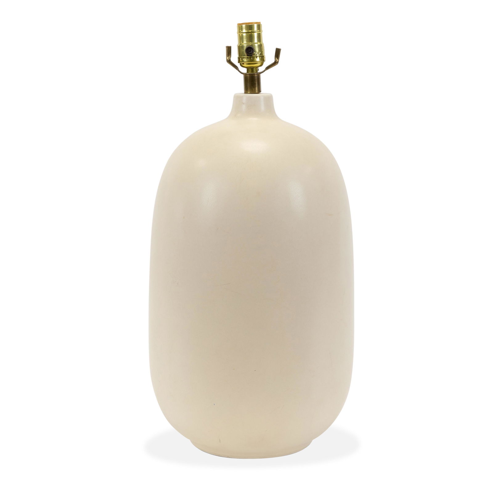 Lotte & Gunnar Bostlund Lamp: Description - A bone ceramic lamp by Lotte and Gunnar Bostland. Dimensions - 24" x 9"