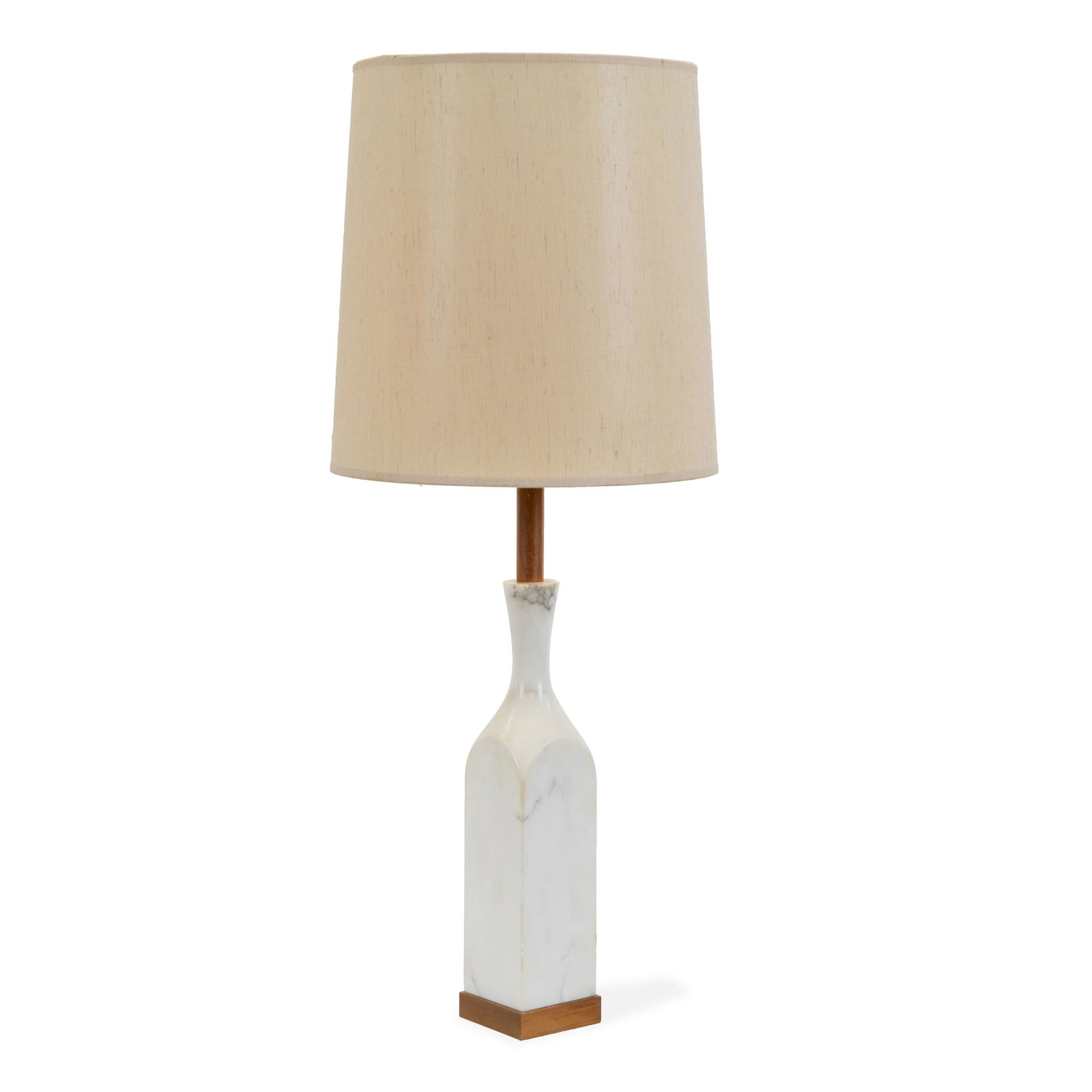 Carrara Marble & Teak Lamp (1 of 3)