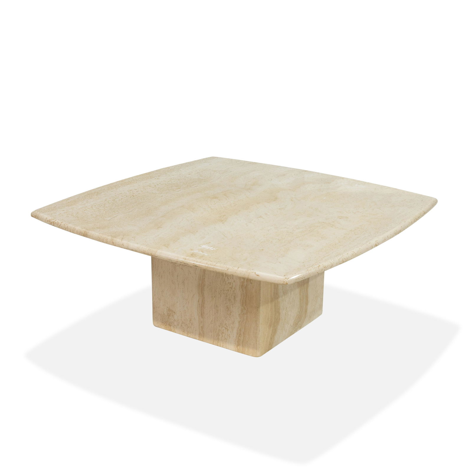 Travertine Pedestal Coffee Table (1 of 3)