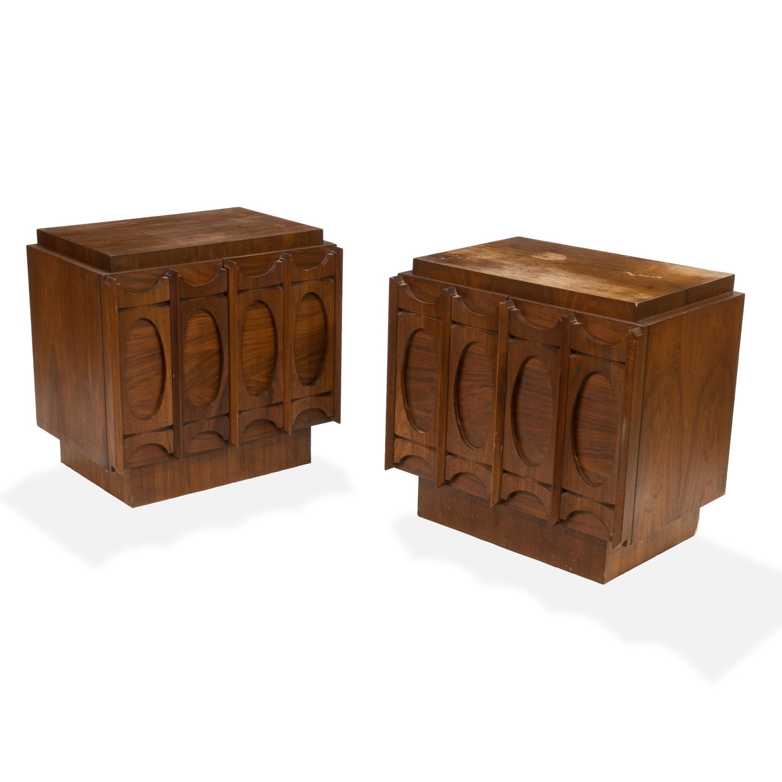 Brutalist Style Walnut Night Stands (1 of 3)