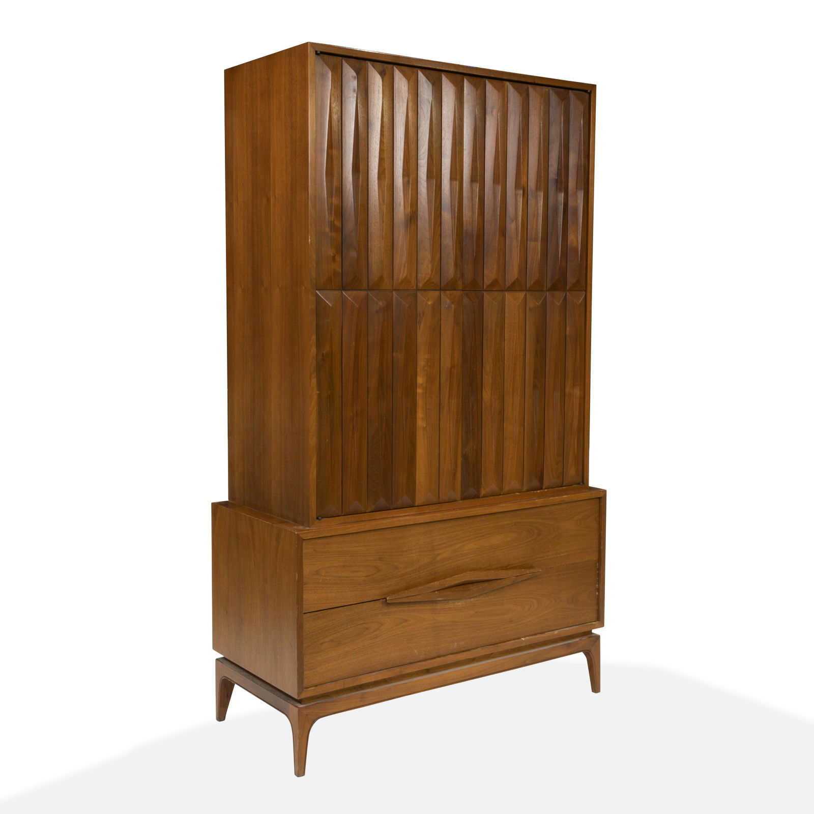 Walnut Faceted High Chest (1 of 3)