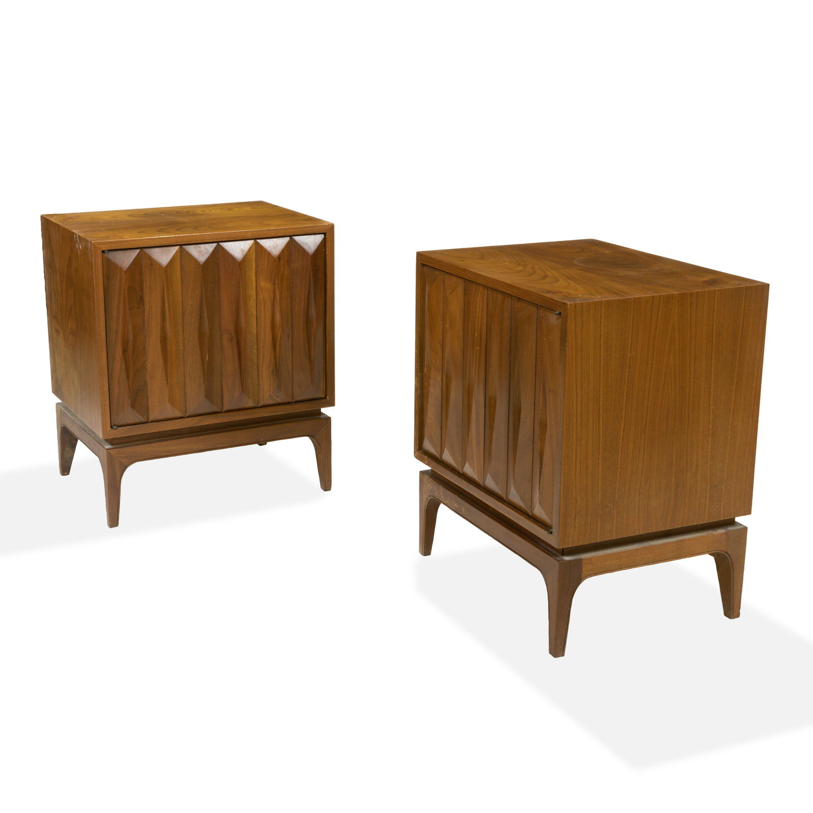 Walnut Faceted Night Stands (1 of 3)