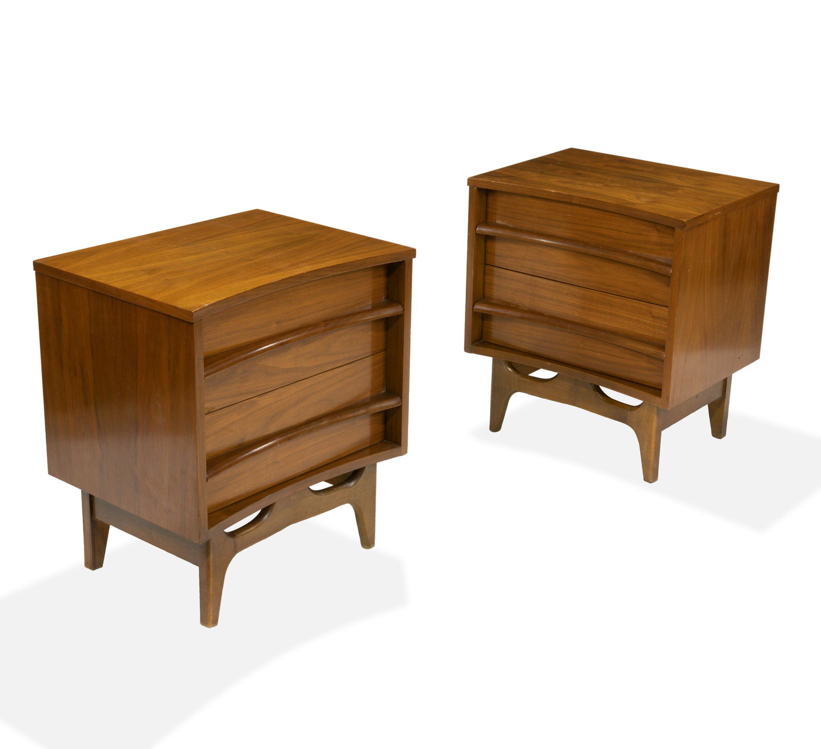 Walnut Concave Night Stands (1 of 2)