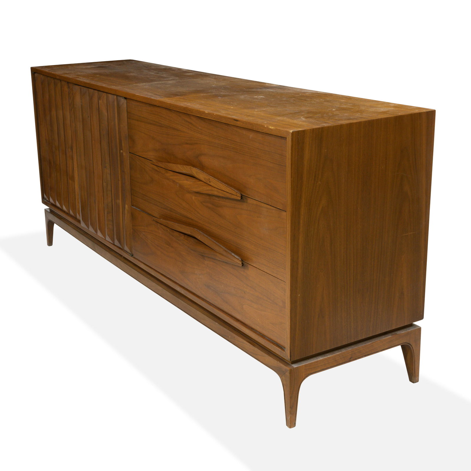 Walnut Faceted Credenza (1 of 4)