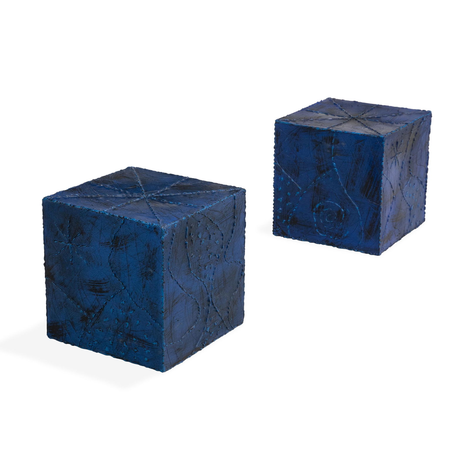 Paul Evans Style Steel Cube Tables (1 of 3)