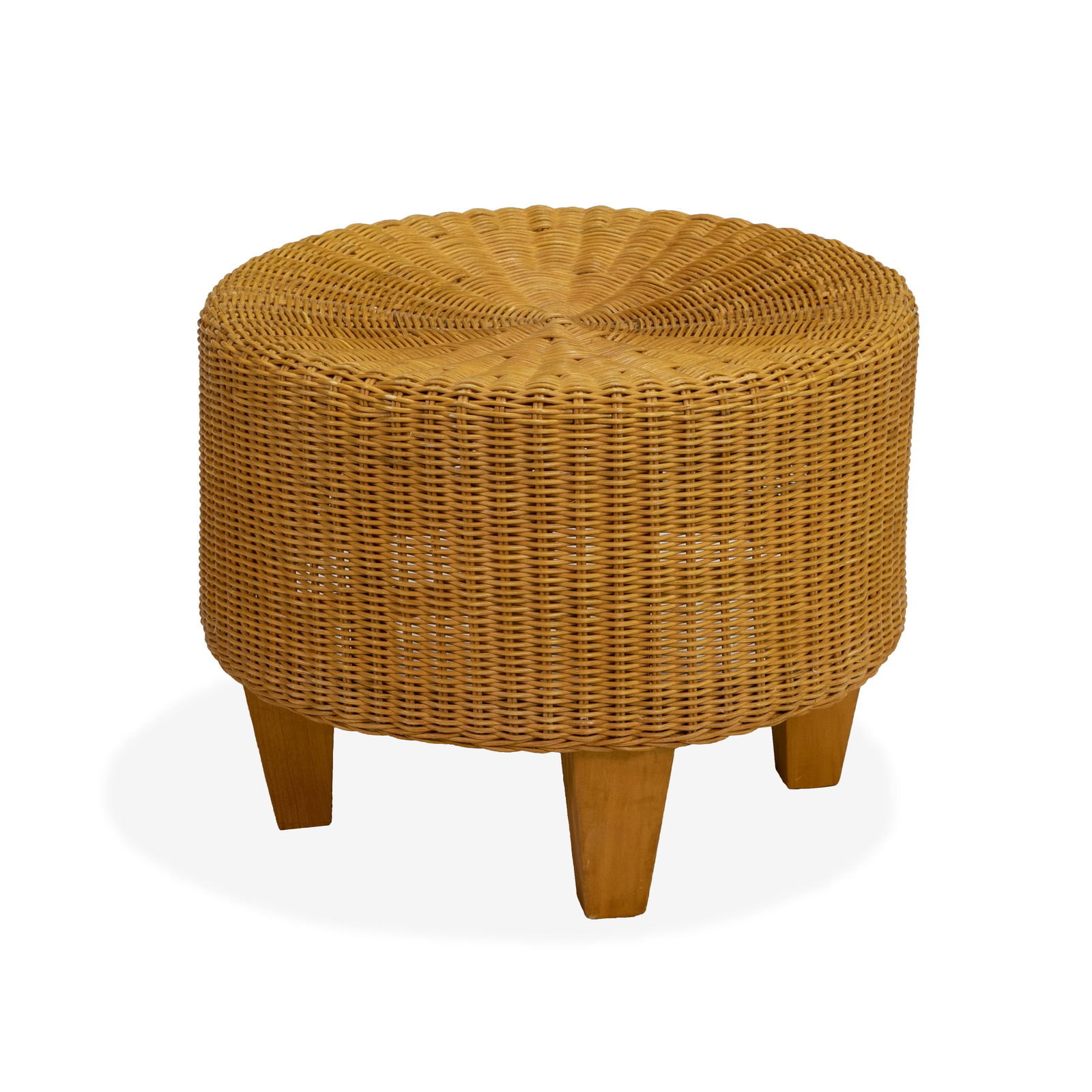 Danish Style Wicker Ottoman (1 of 3)