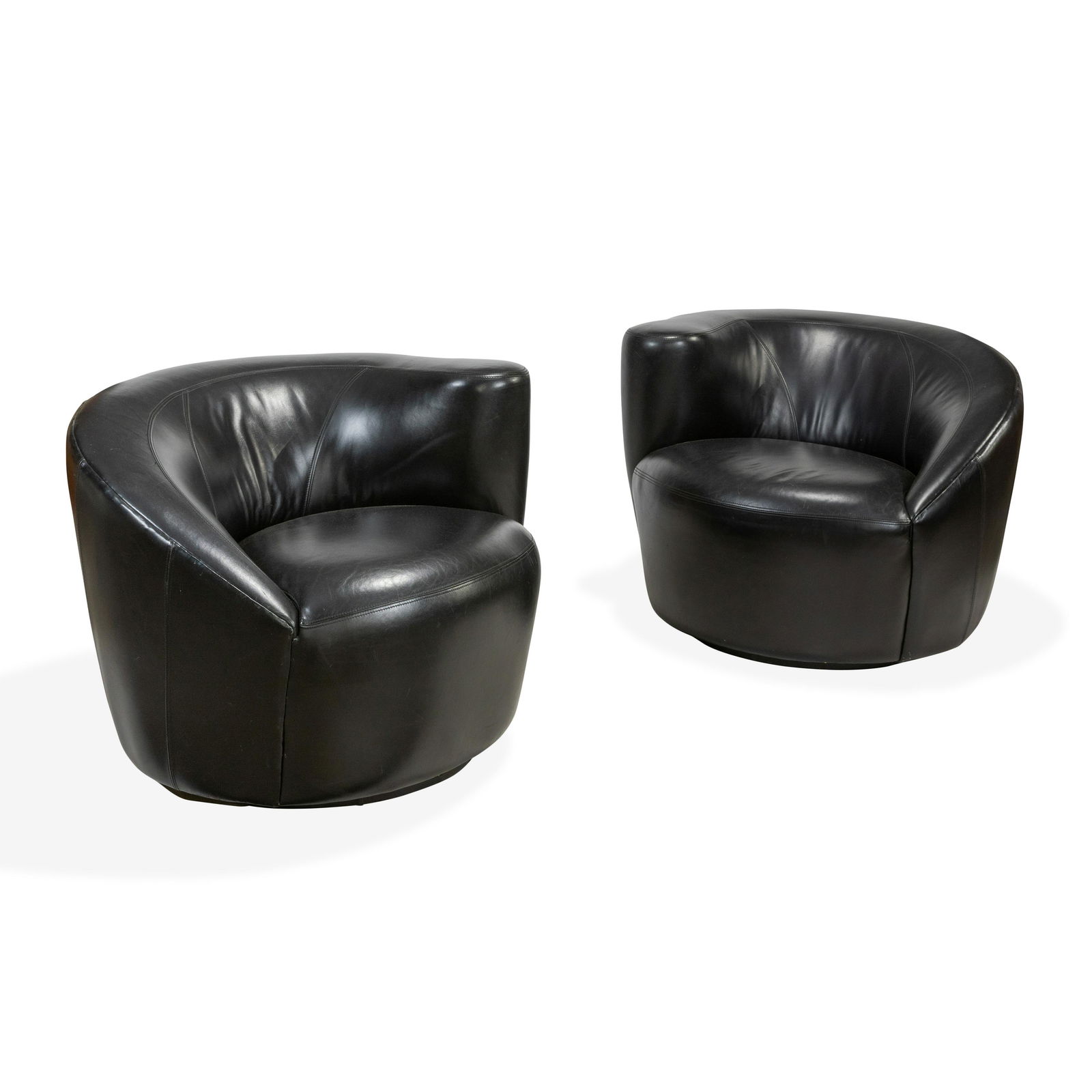 Vladimir Kagan - Leather Nautilus Swivel Chairs (1 of 4)