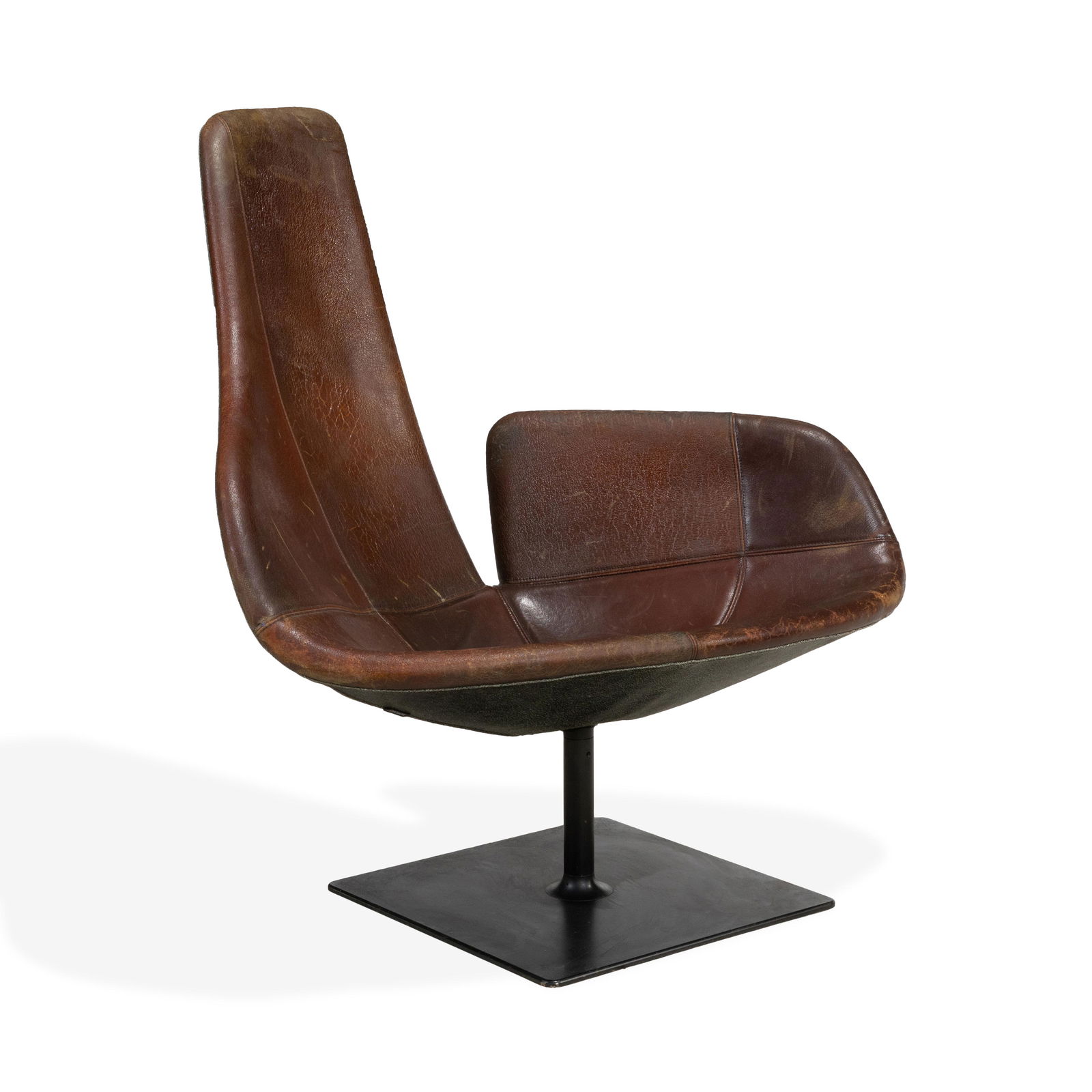 Patricia Urquiola - Fjord Chair: Description - A leather Fjord Chair by Patricia Urquiola in brown leather. Dimensions - 40' x 36" x 31"