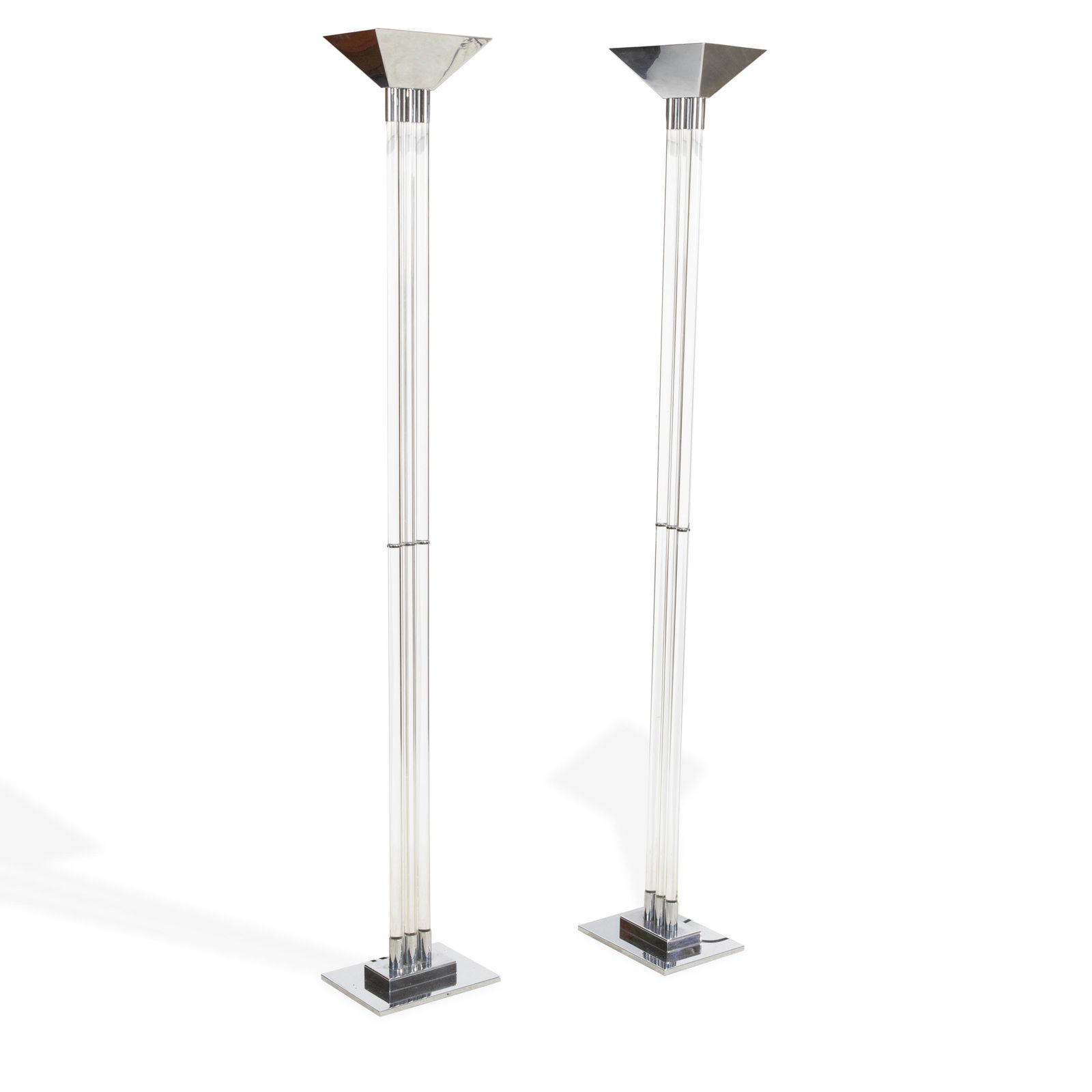 German Lucite Torchiere Floor Lamps - Pair (1 of 4)