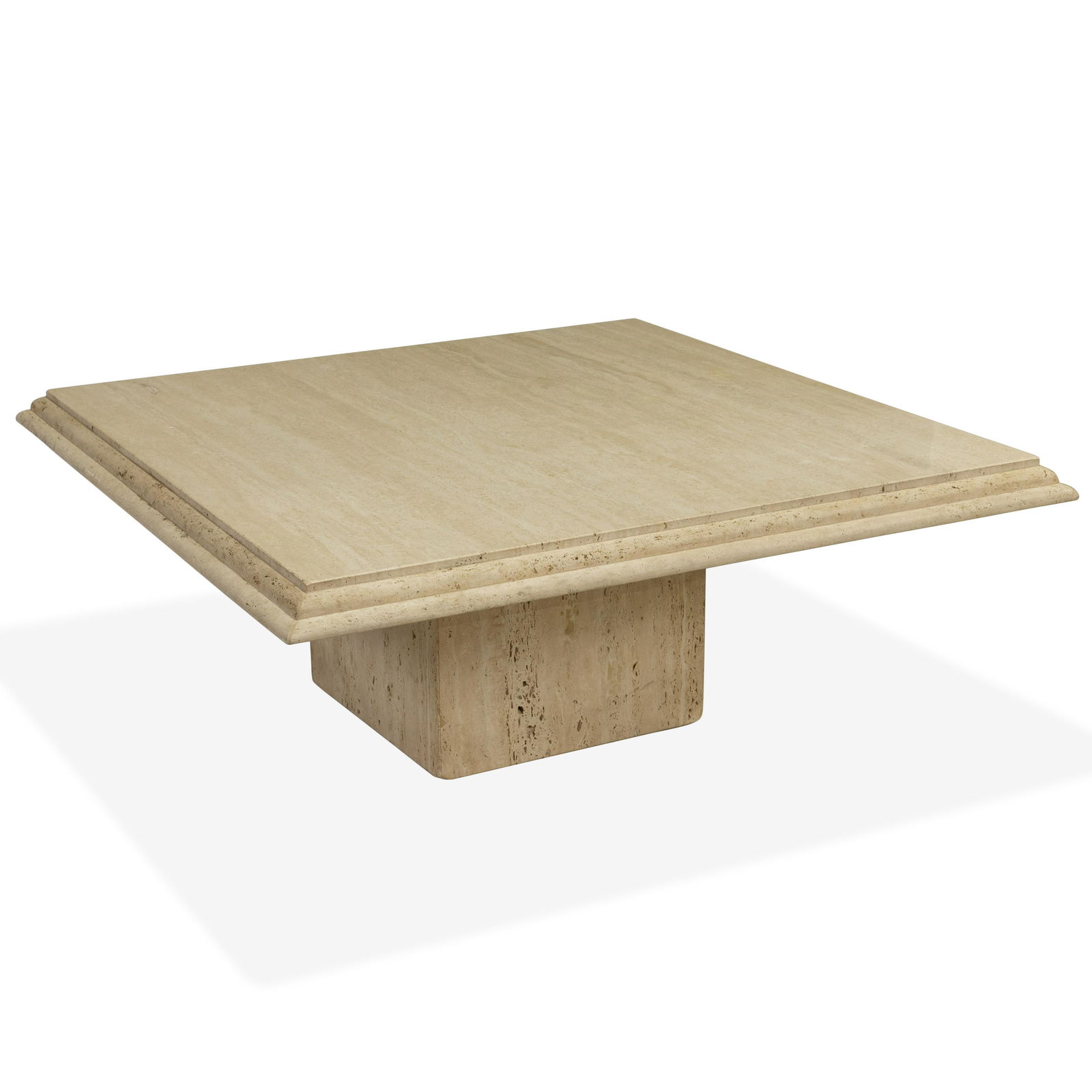 Italian Travertine Pedestal Coffee Table (1 of 2)