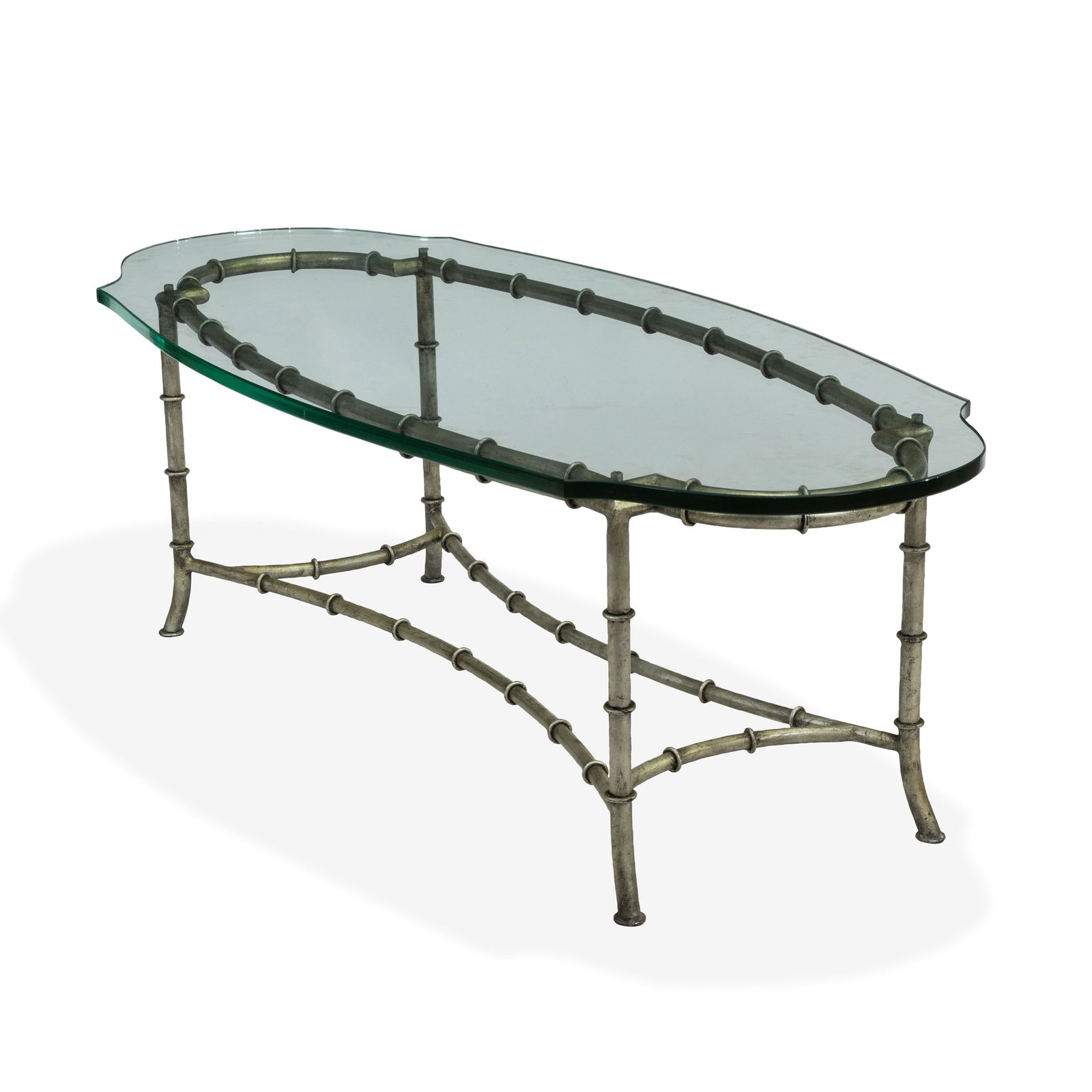Silver Leaf Faux Bamboo Coffee Table (1 of 2)