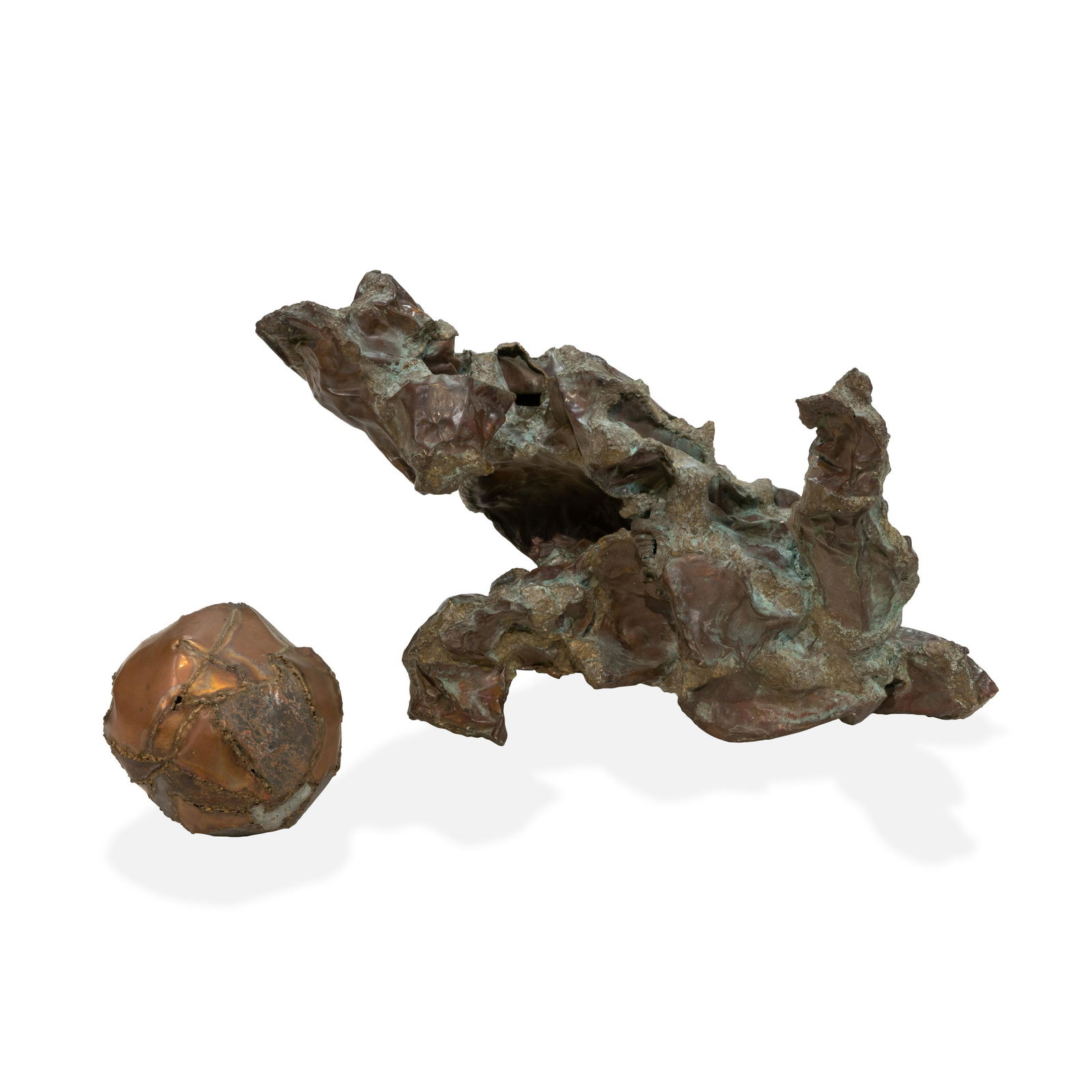 Brutalist Style Copper Sculpture (1 of 3)