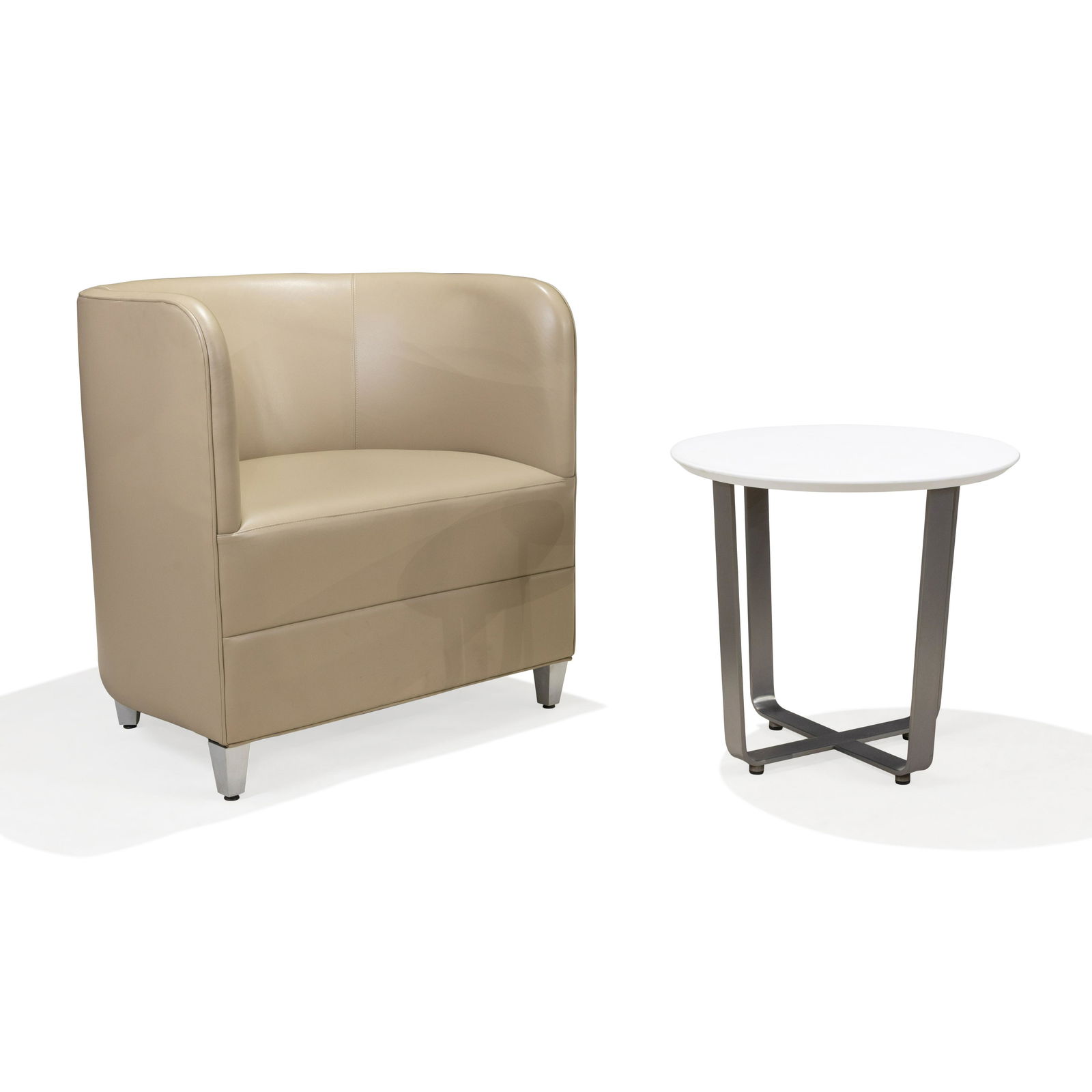 Contemporary Barrel Chair and Side Table (1 of 2)