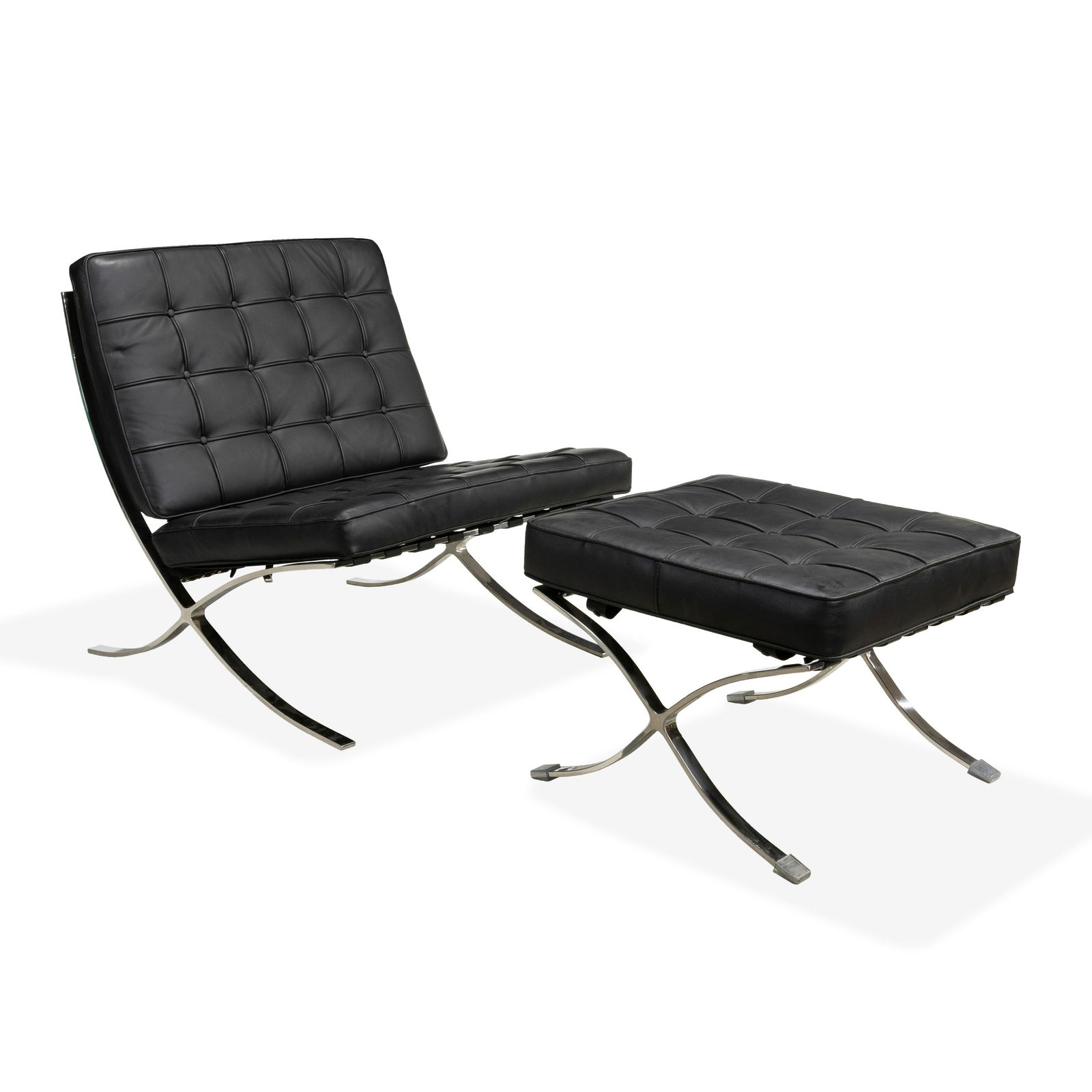 Mies Van Der Rohe Style - Chair & Ottoman (1 of 3)