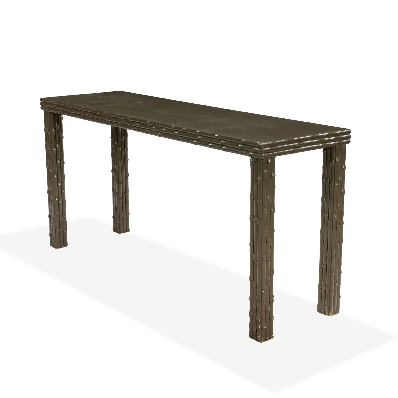 Faux Bamboo Painted Console Table (1 of 2)